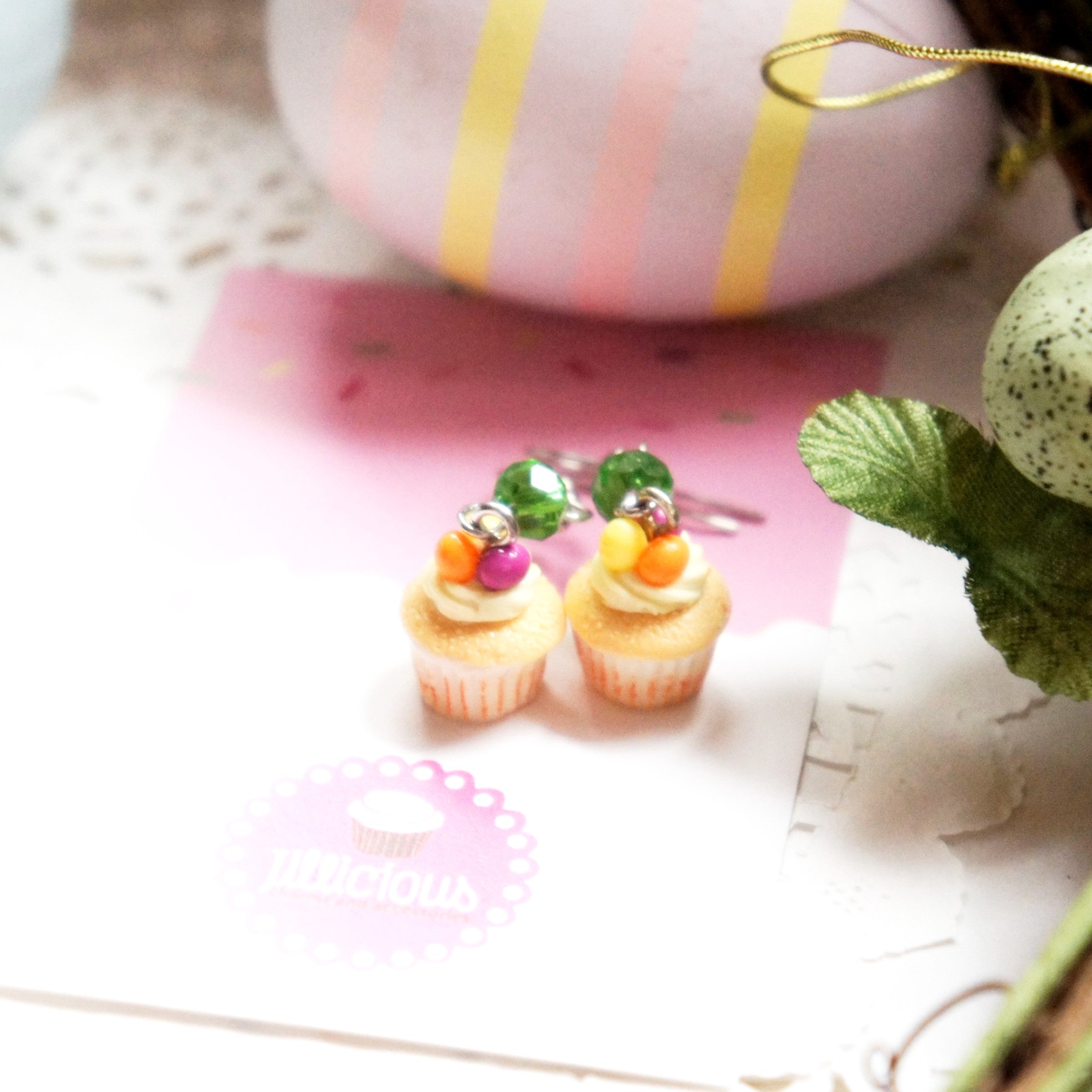 Easter Inspired Cupcakes Dangle Earrings