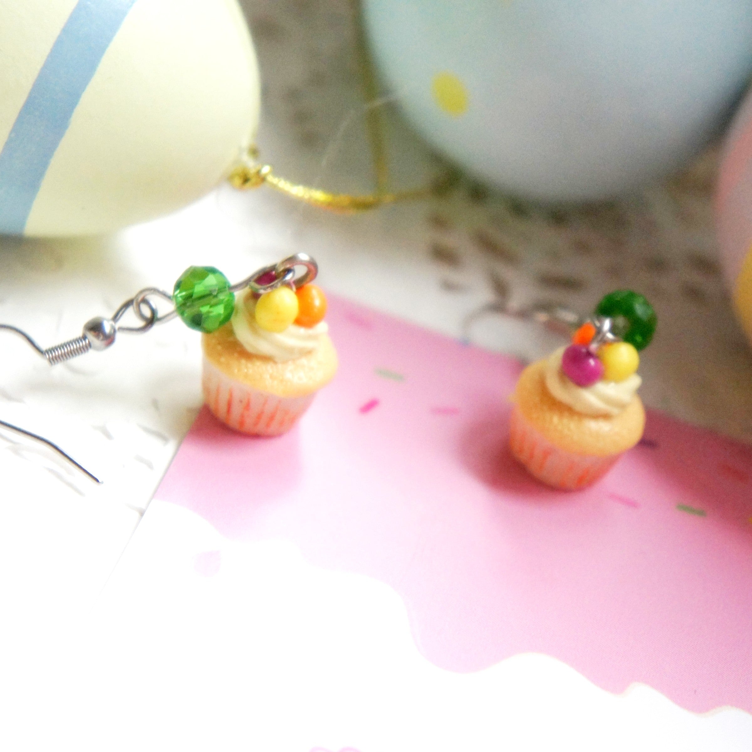 Easter Inspired Cupcakes Dangle Earrings