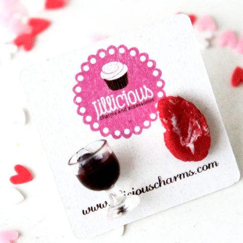 Steak and Red Wine Earrings