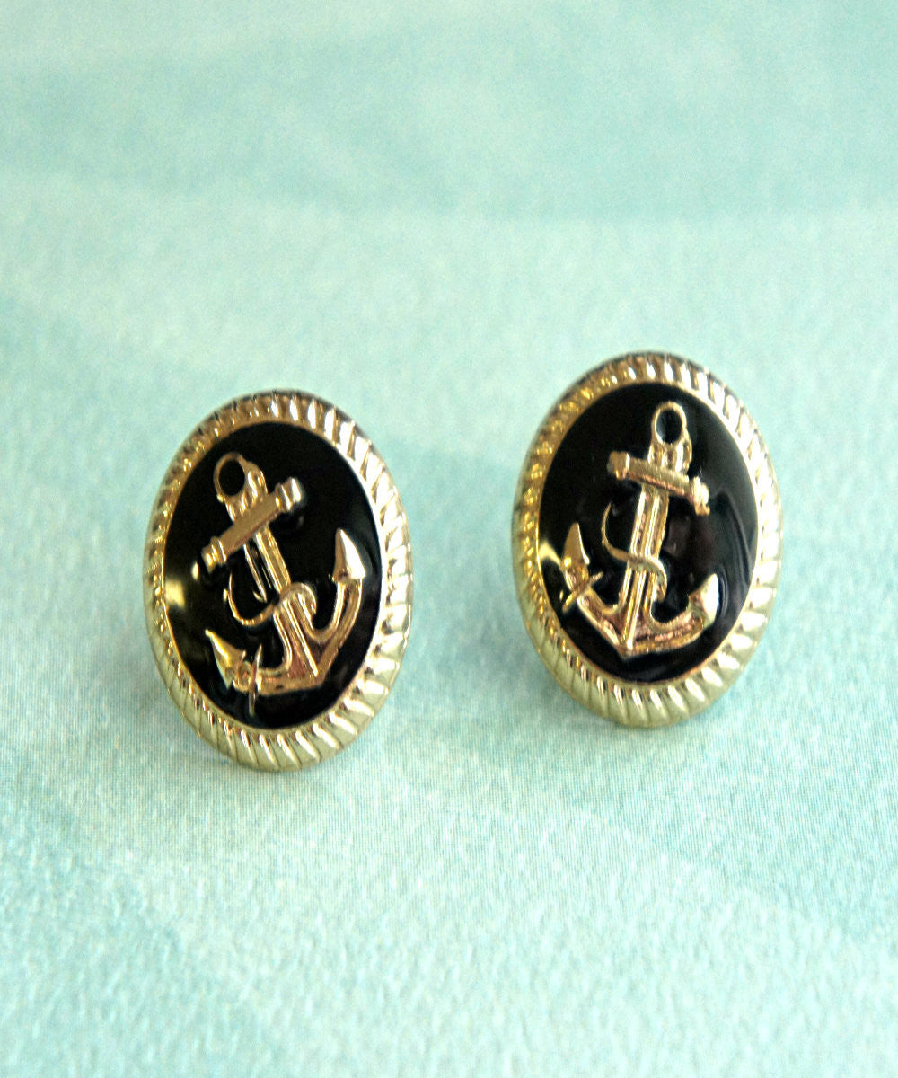Nautical Anchor Stud Earrings - Jillicious charms and accessories