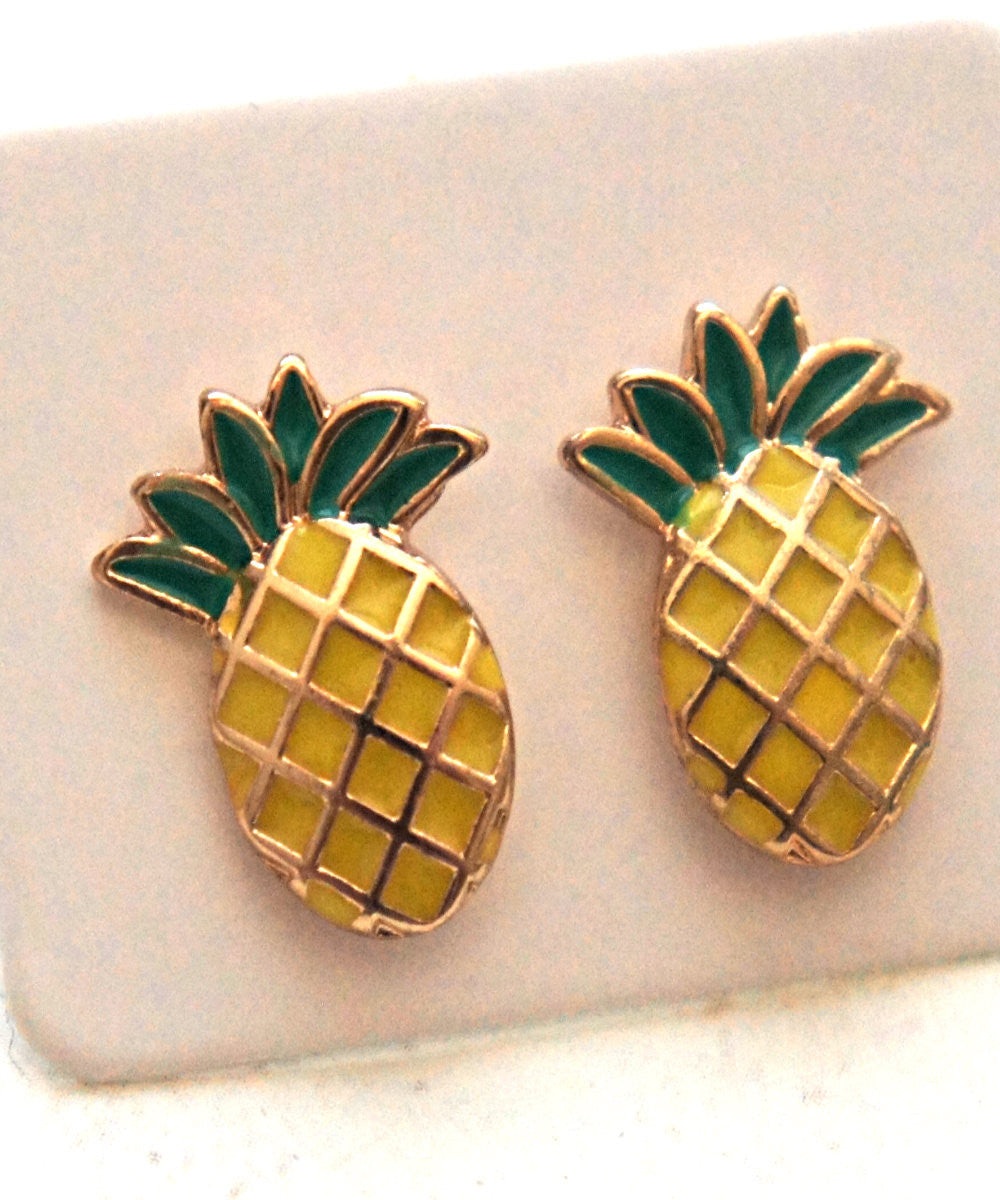 Pineapple Stud Earrings - Jillicious charms and accessories