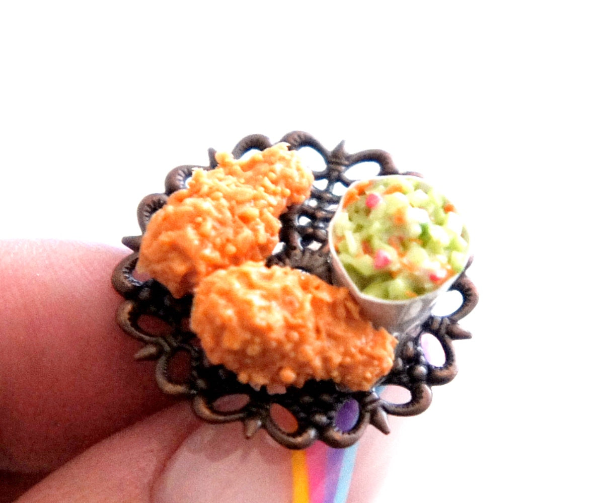 Fried Chicken and Coleslaw Ring - Jillicious charms and accessories