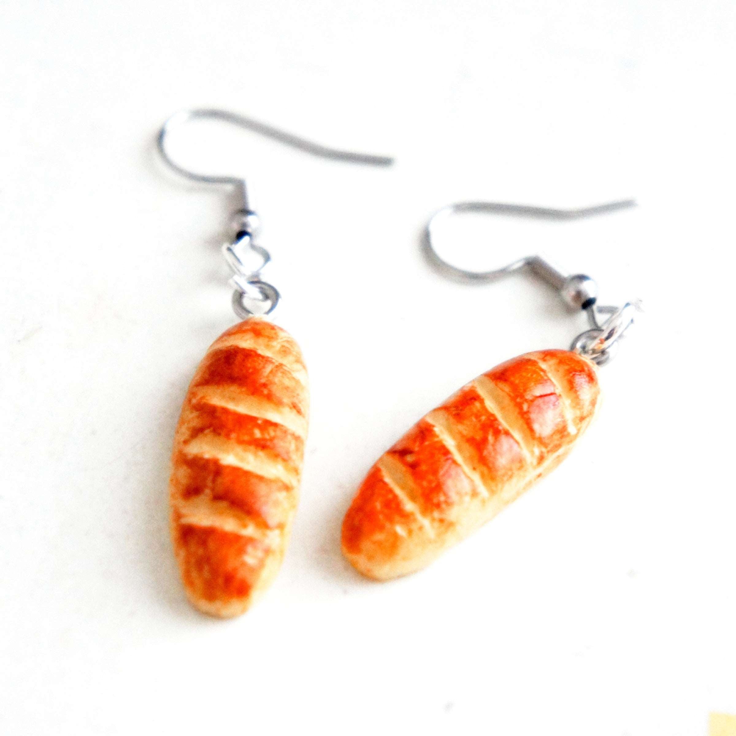 Baguette Bread Dangle Earrings - Jillicious charms and accessories