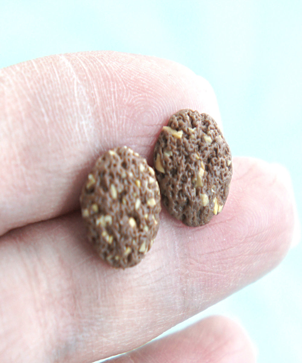 chocolate walnut cookies stud earrings - Jillicious charms and accessories