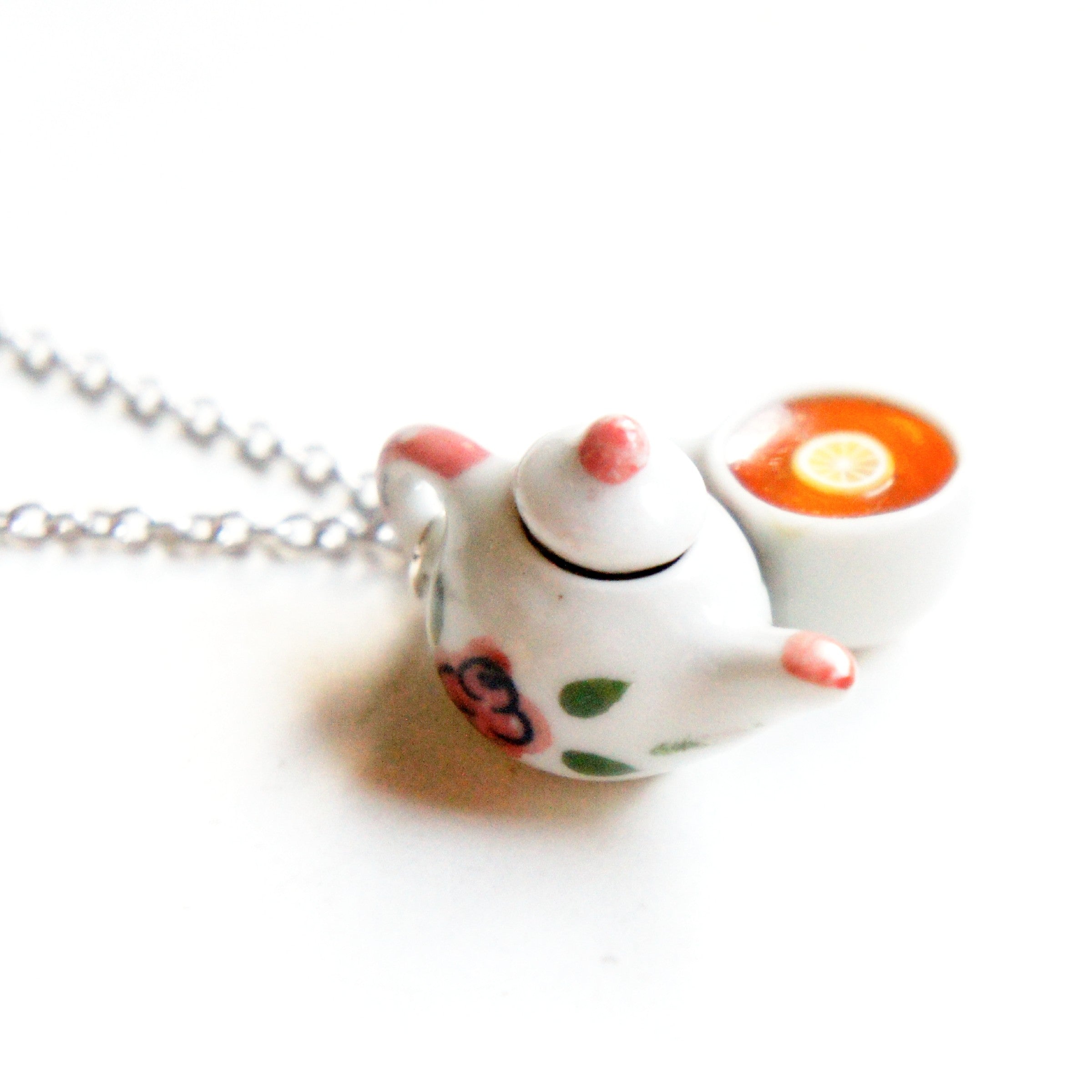 Rose Tea Set Necklace