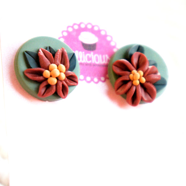 Poinsetta Stud Earrings