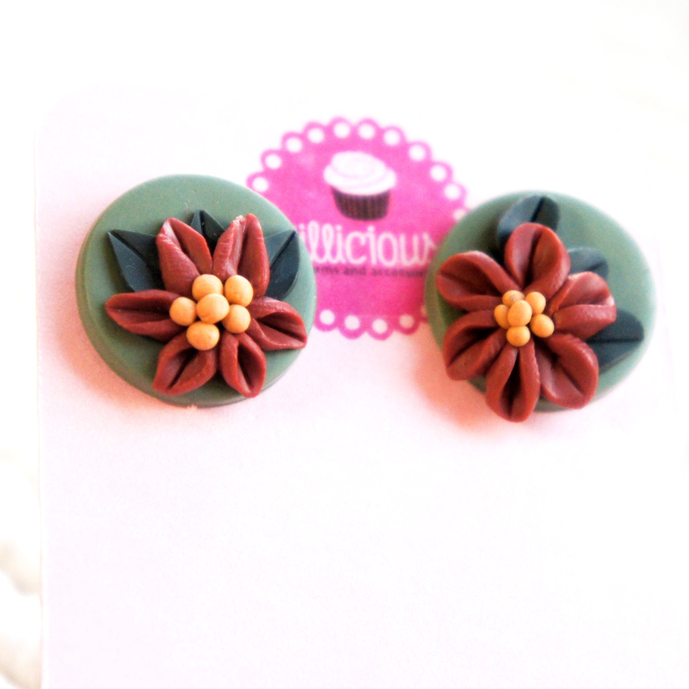 Poinsetta Stud Earrings