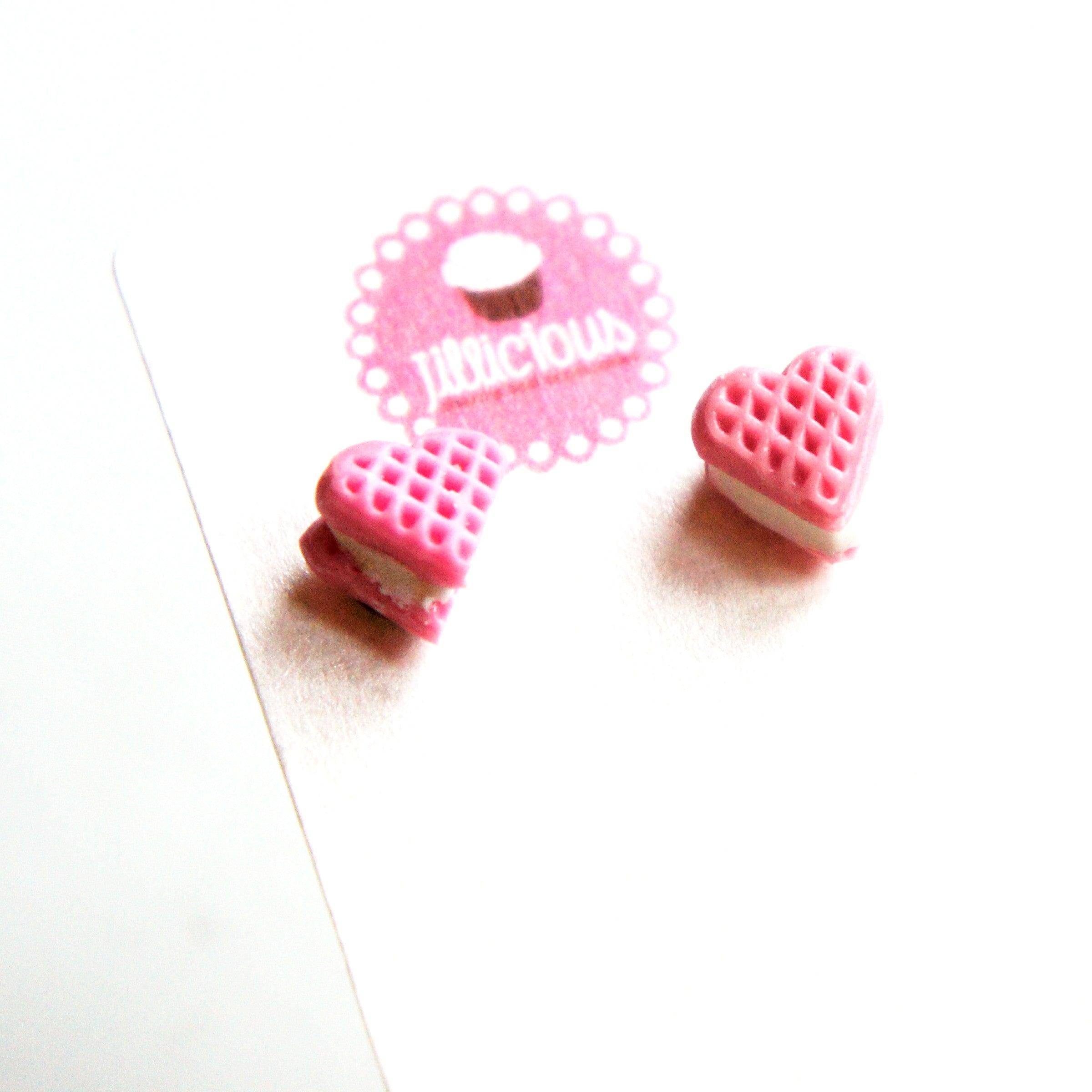 Heart Waffle Stud Earrings