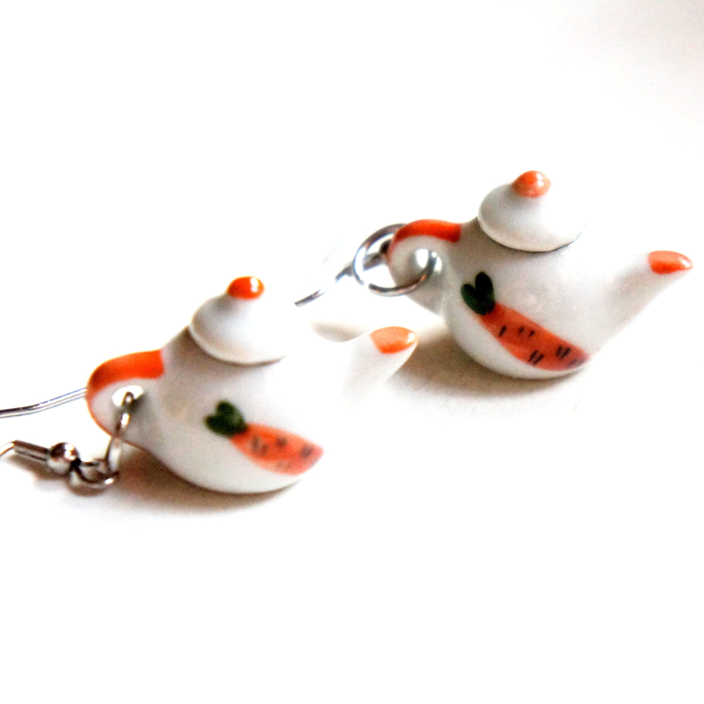 Easter Teapot Dangle Earrings