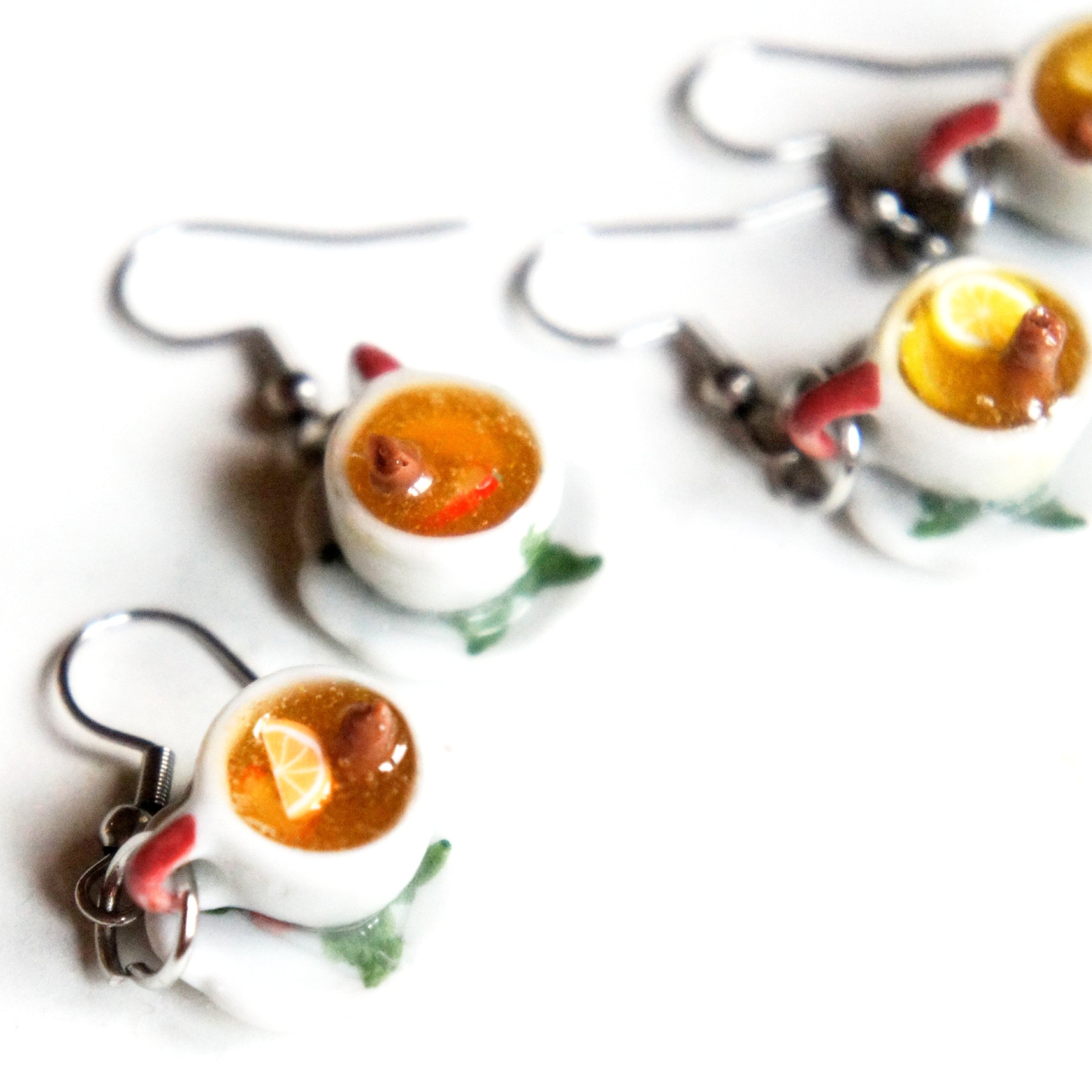 Lemon Tea Cup Earrings