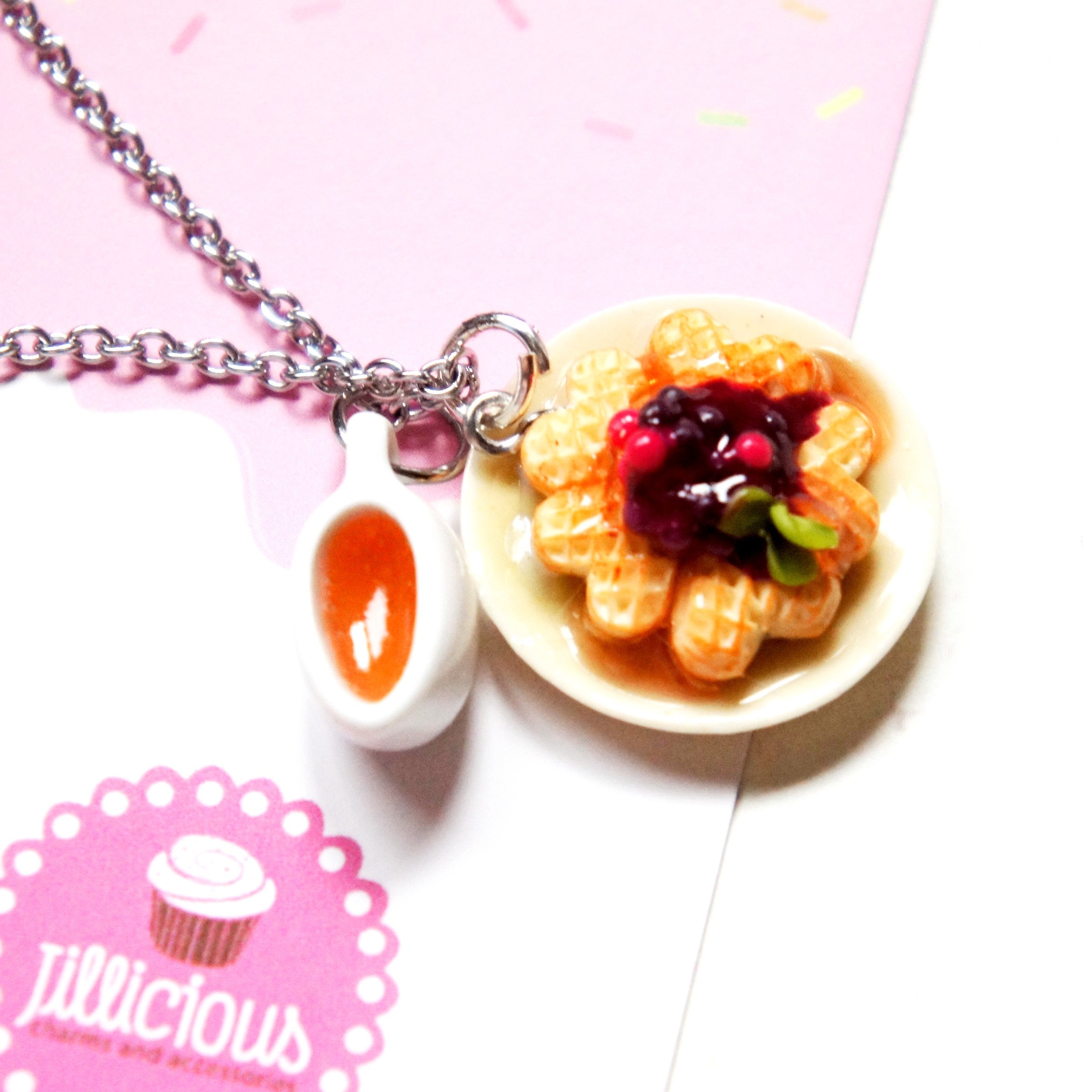 Waffle and Syrup Necklace