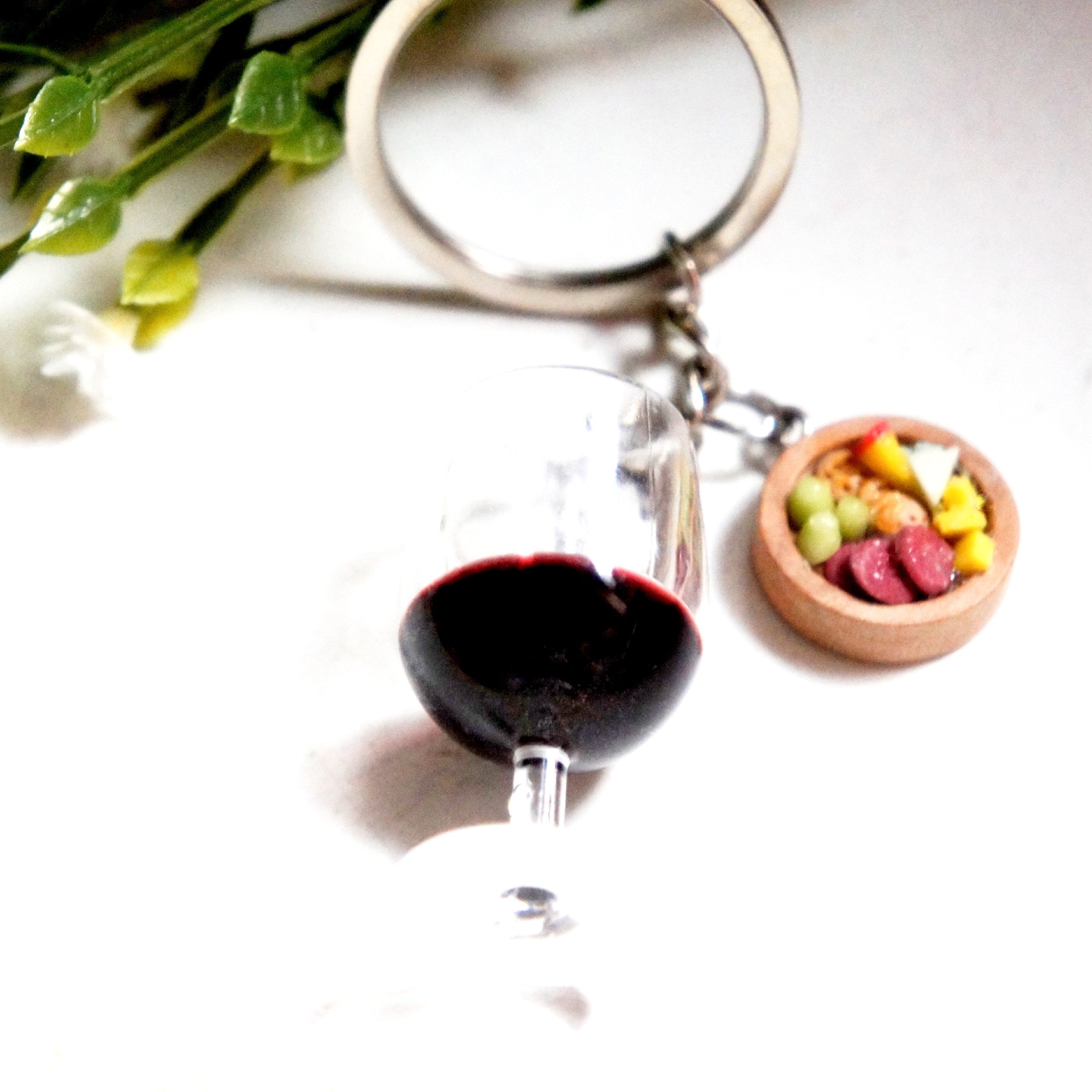Wine and Charcuterie Board Keychain