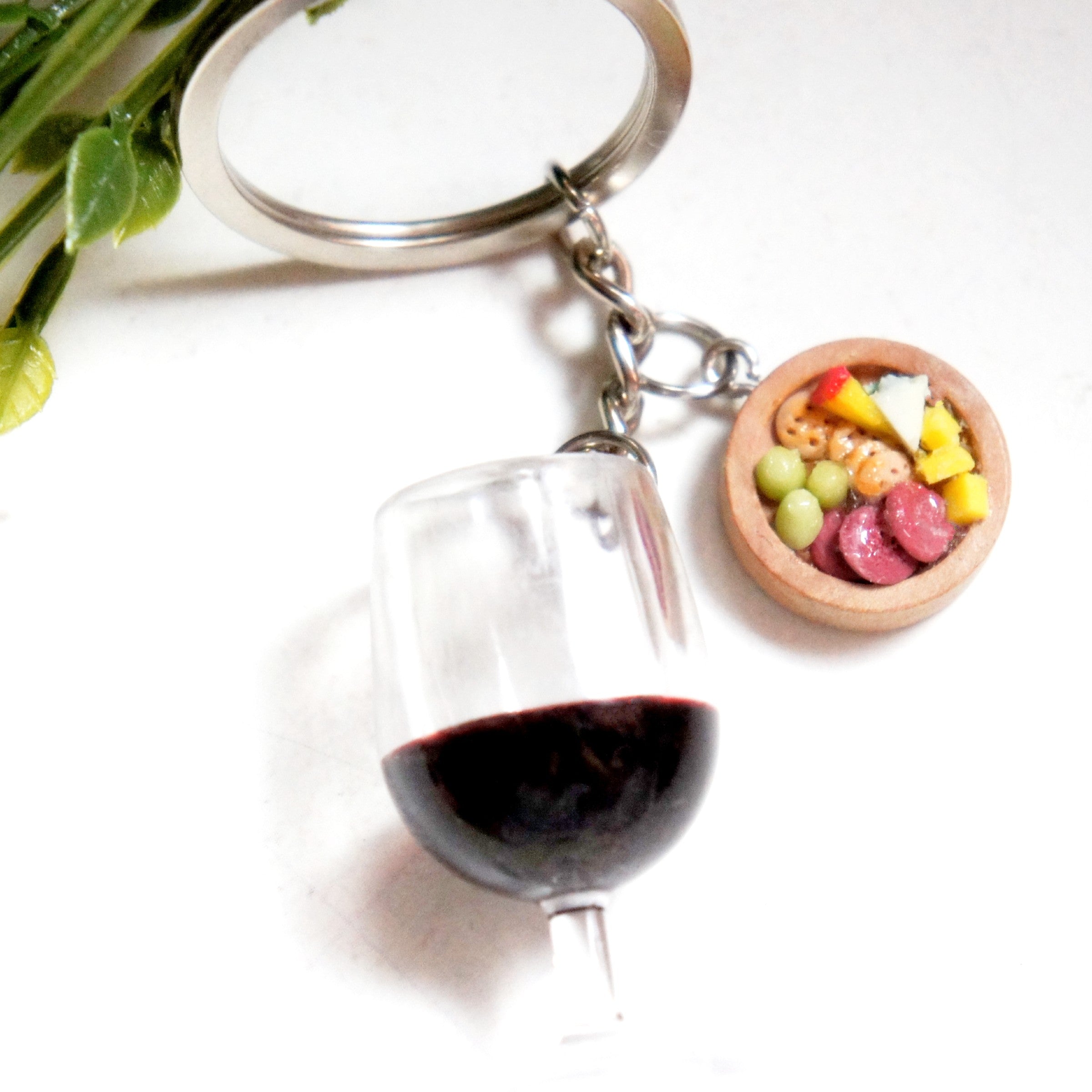 Wine and Charcuterie Board Keychain
