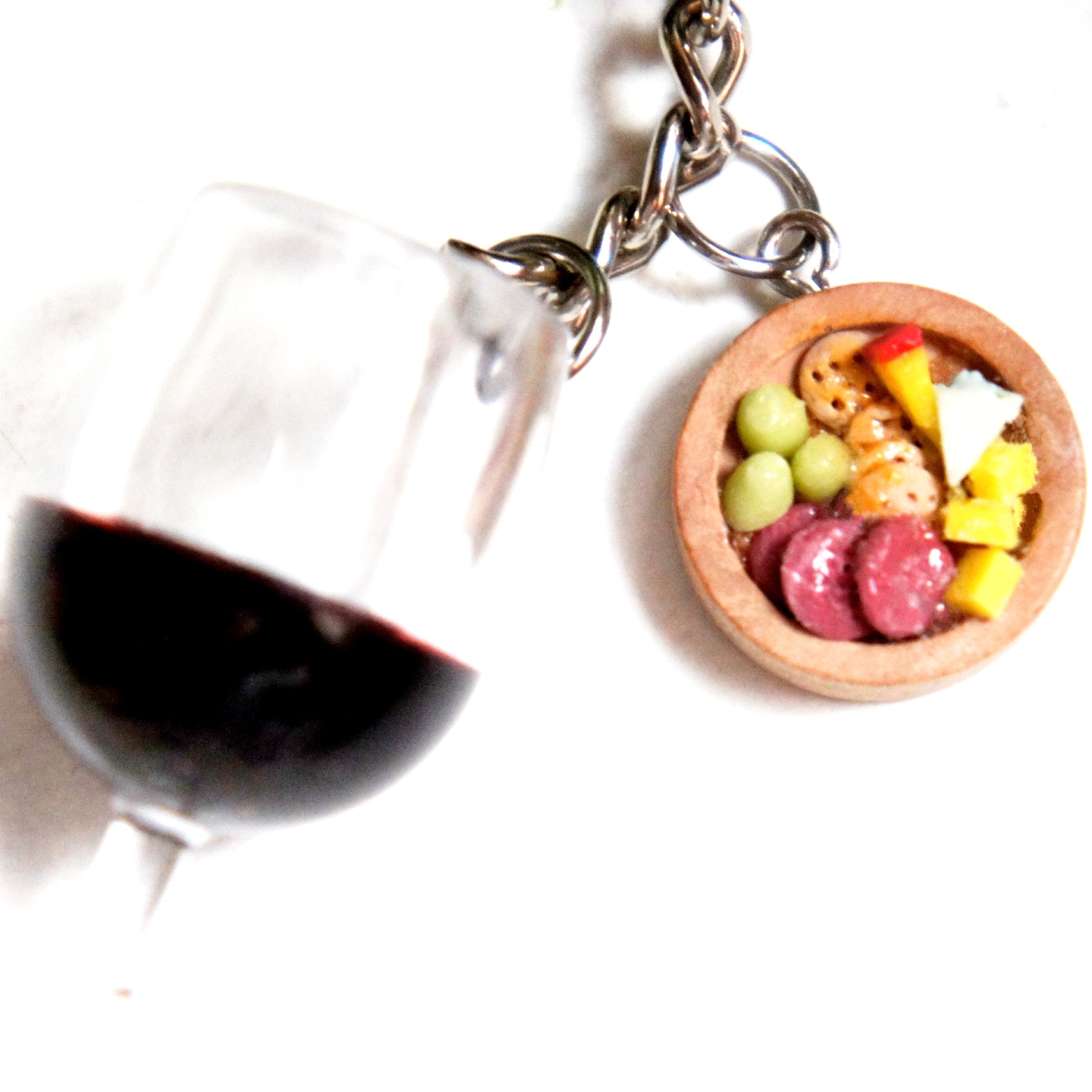 Wine and Charcuterie Board Keychain