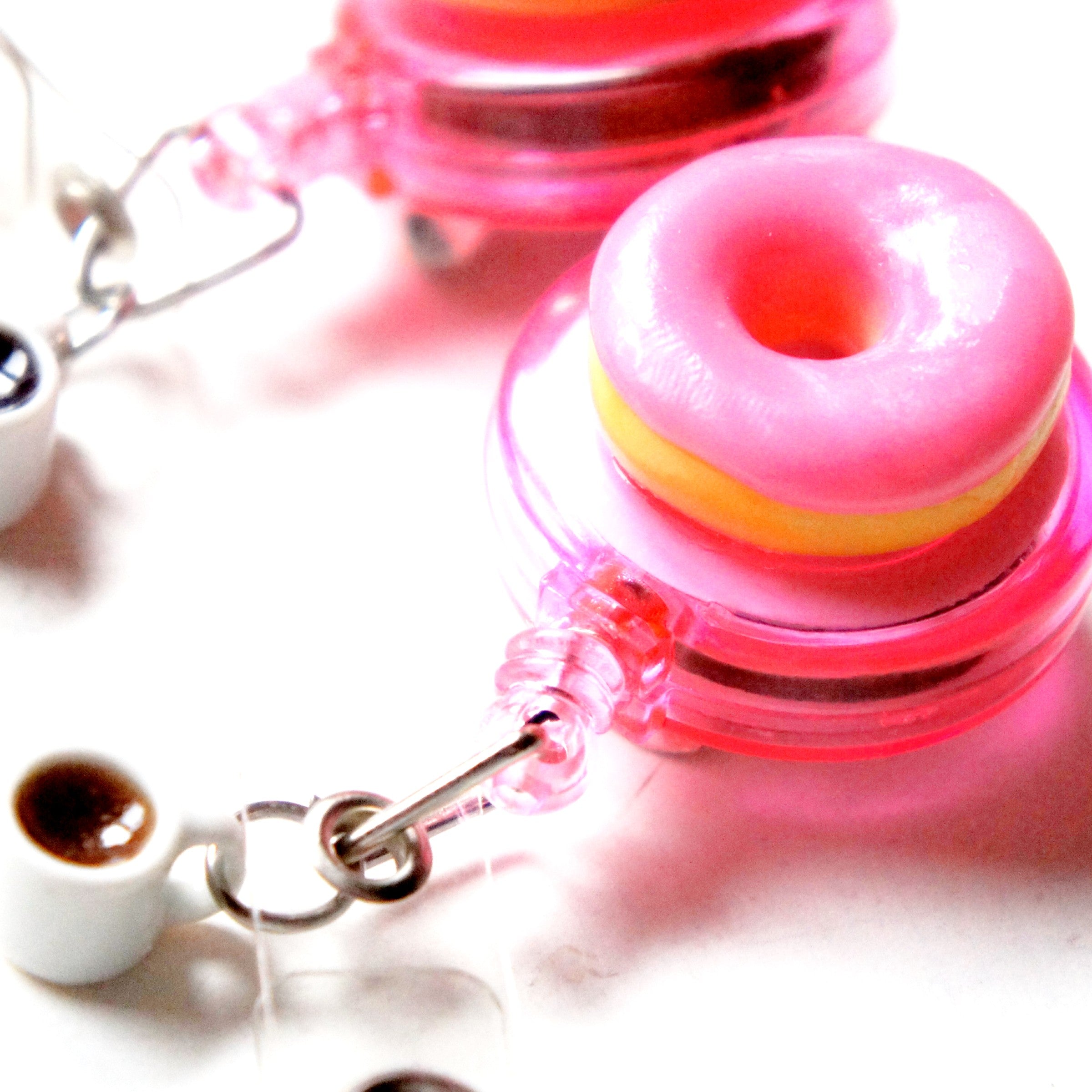 Donut and Coffee ID badge reel