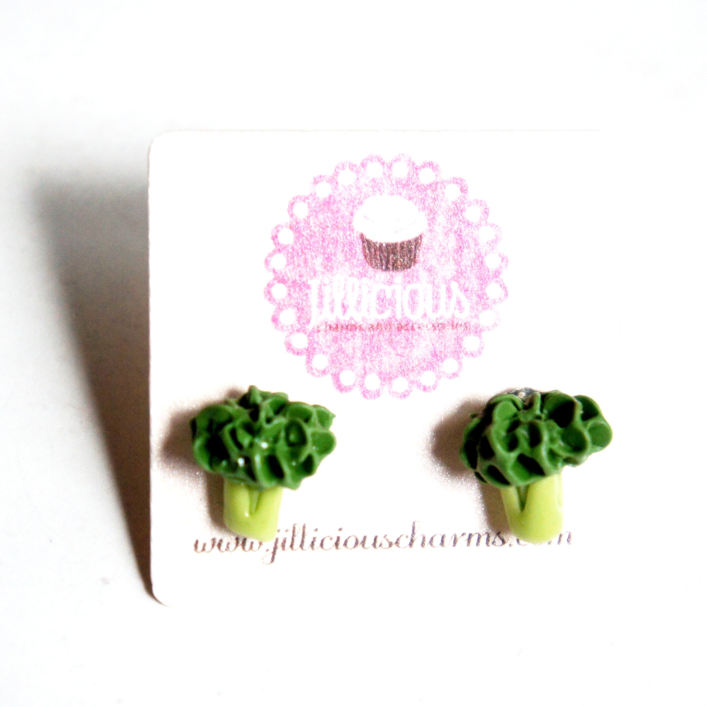 Broccoli Stud Earrings