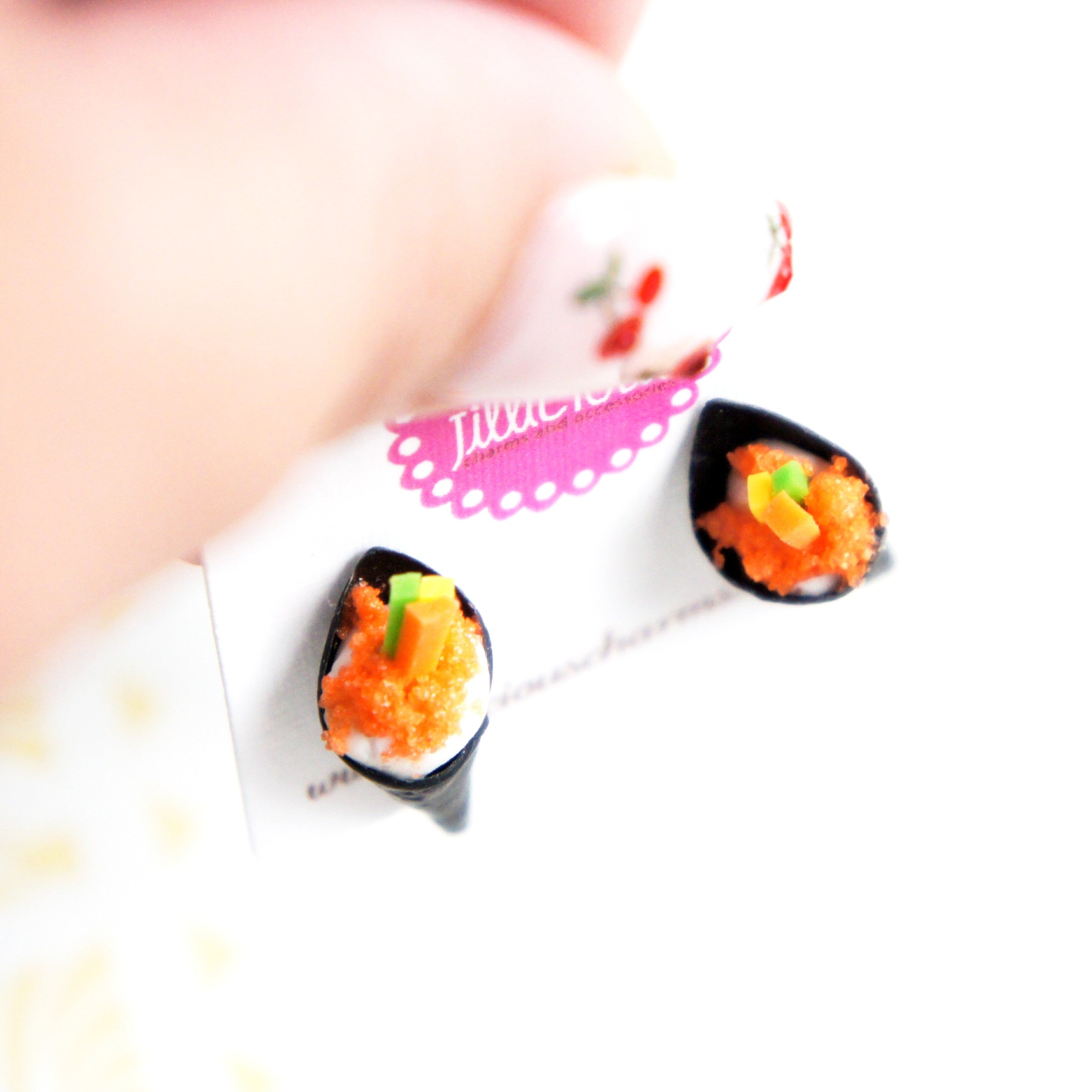 Sushi Hand Roll Stud Earrings
