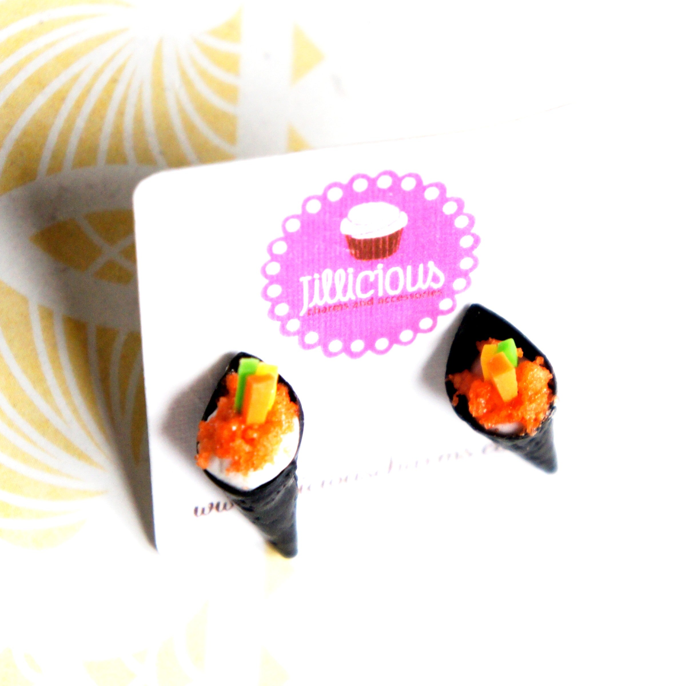 Sushi Hand Roll Stud Earrings