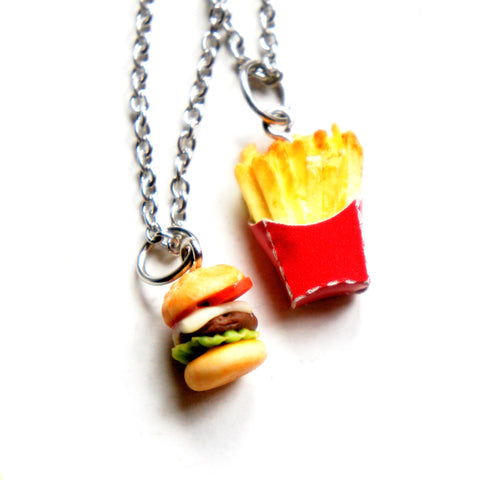 Burger and Fries Friendship Necklace Set