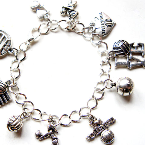 Volleyball Inspired Charm Bracelet