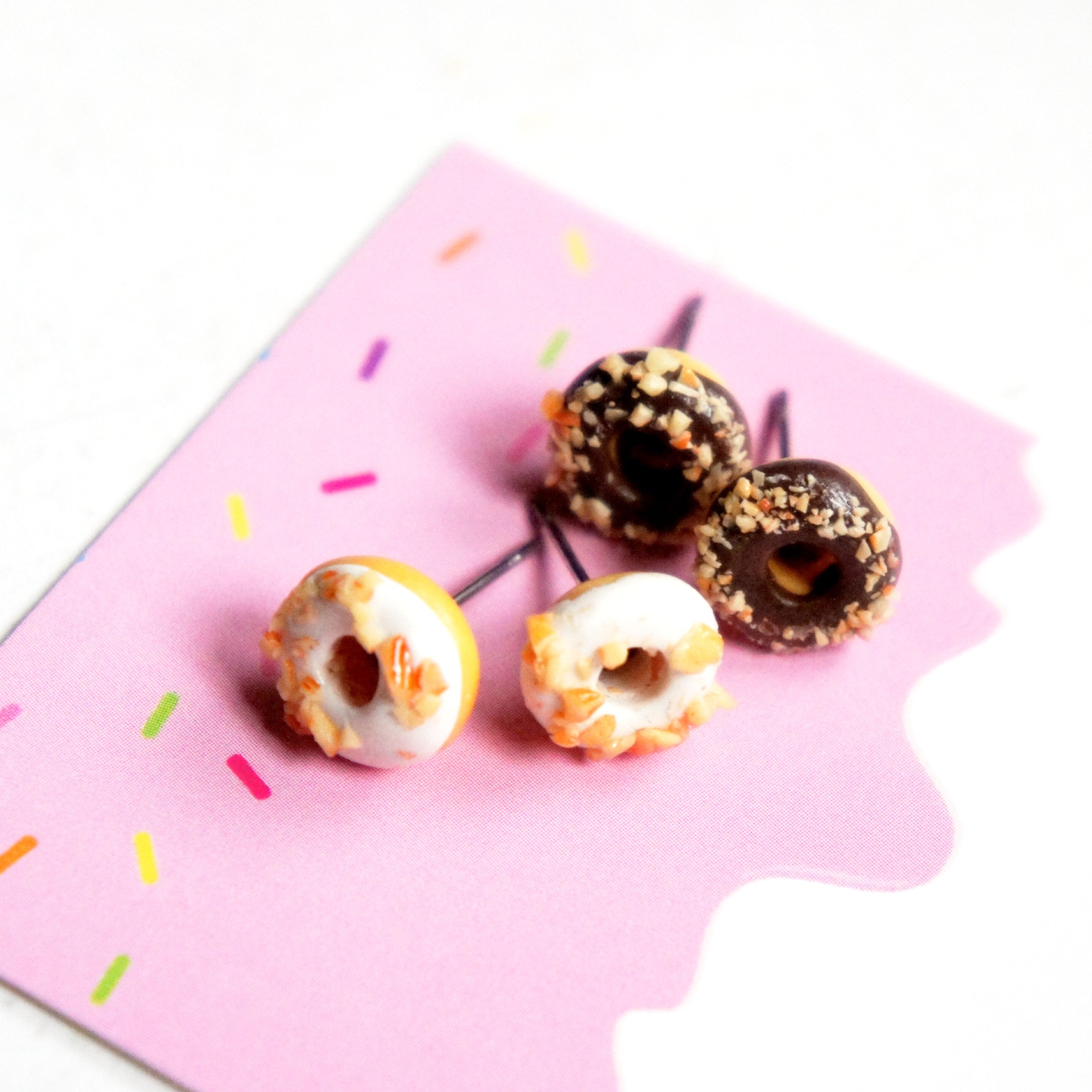 Chocolate Nut Donut Earrings