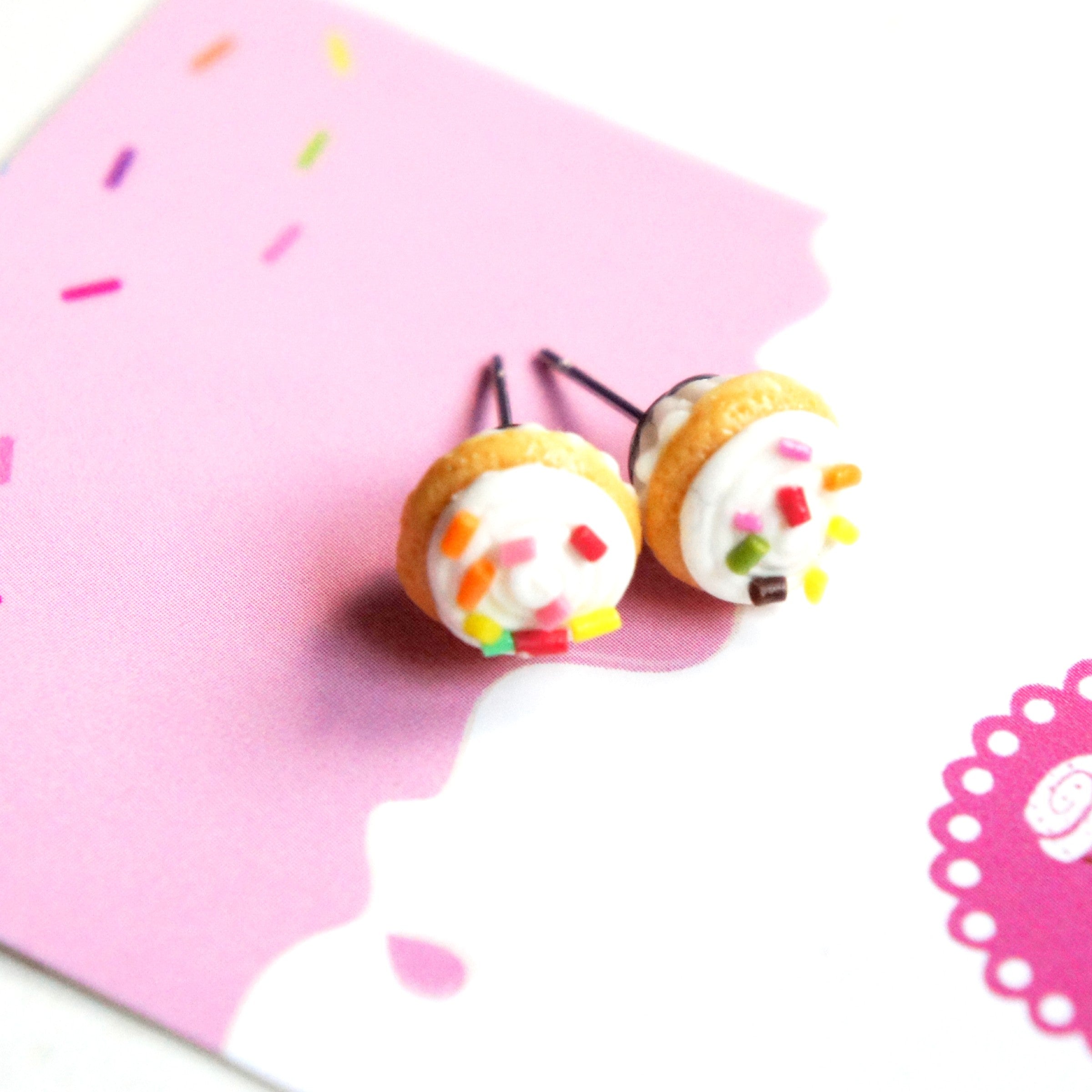 Confetti Cupcake Stud Earrings