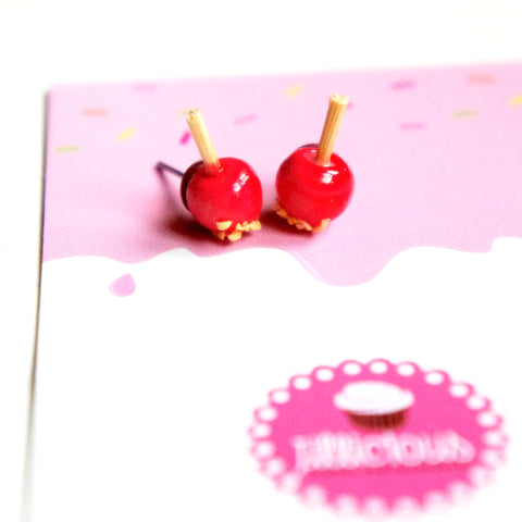 Candy Apple Stud Earrings