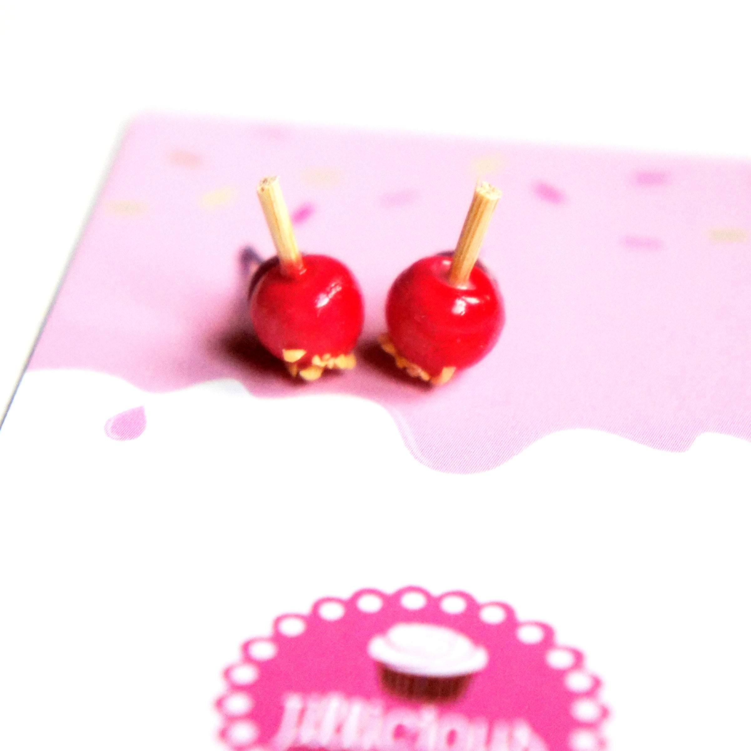 Candy Apple Stud Earrings