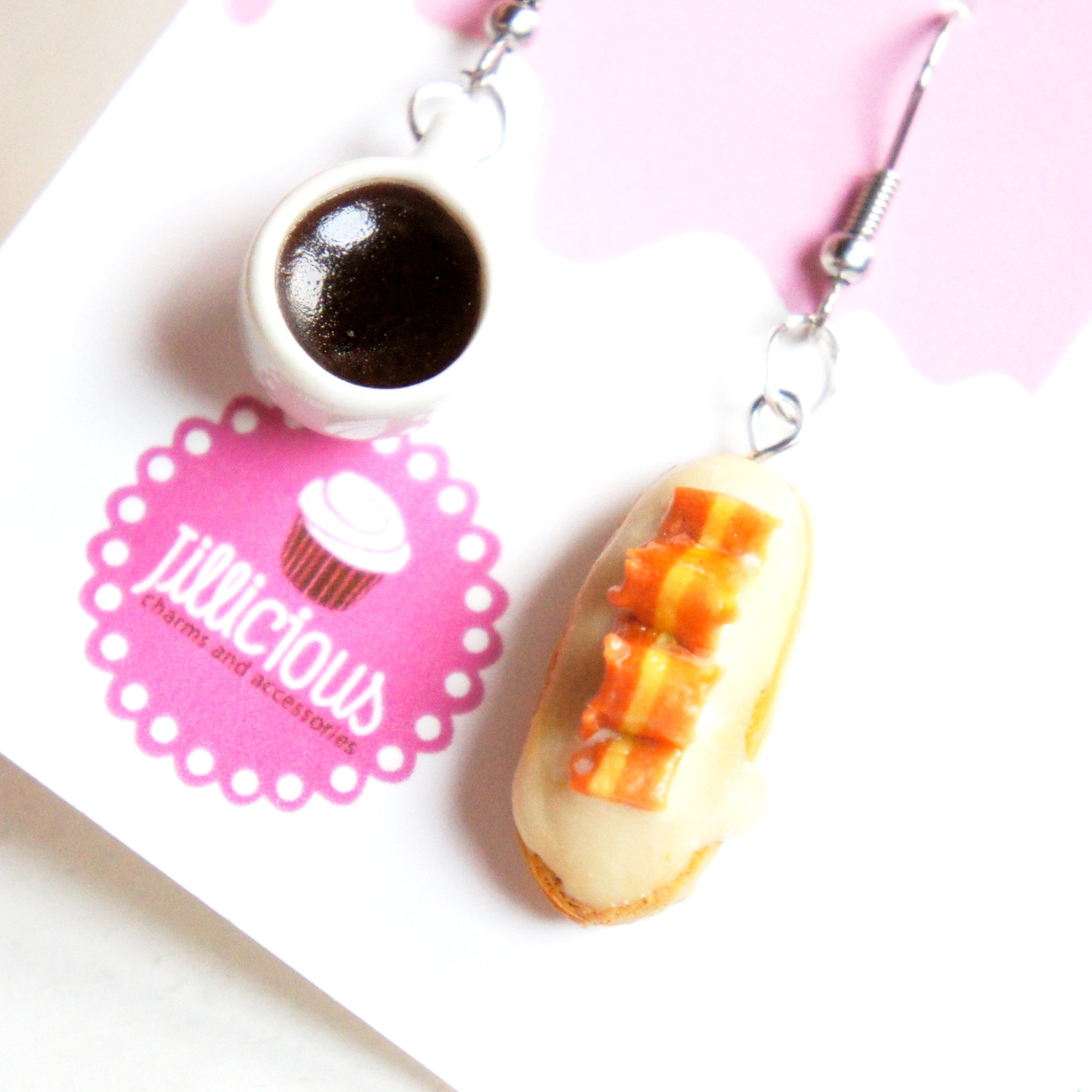 Maple Bacon Donut and Coffee Earrings