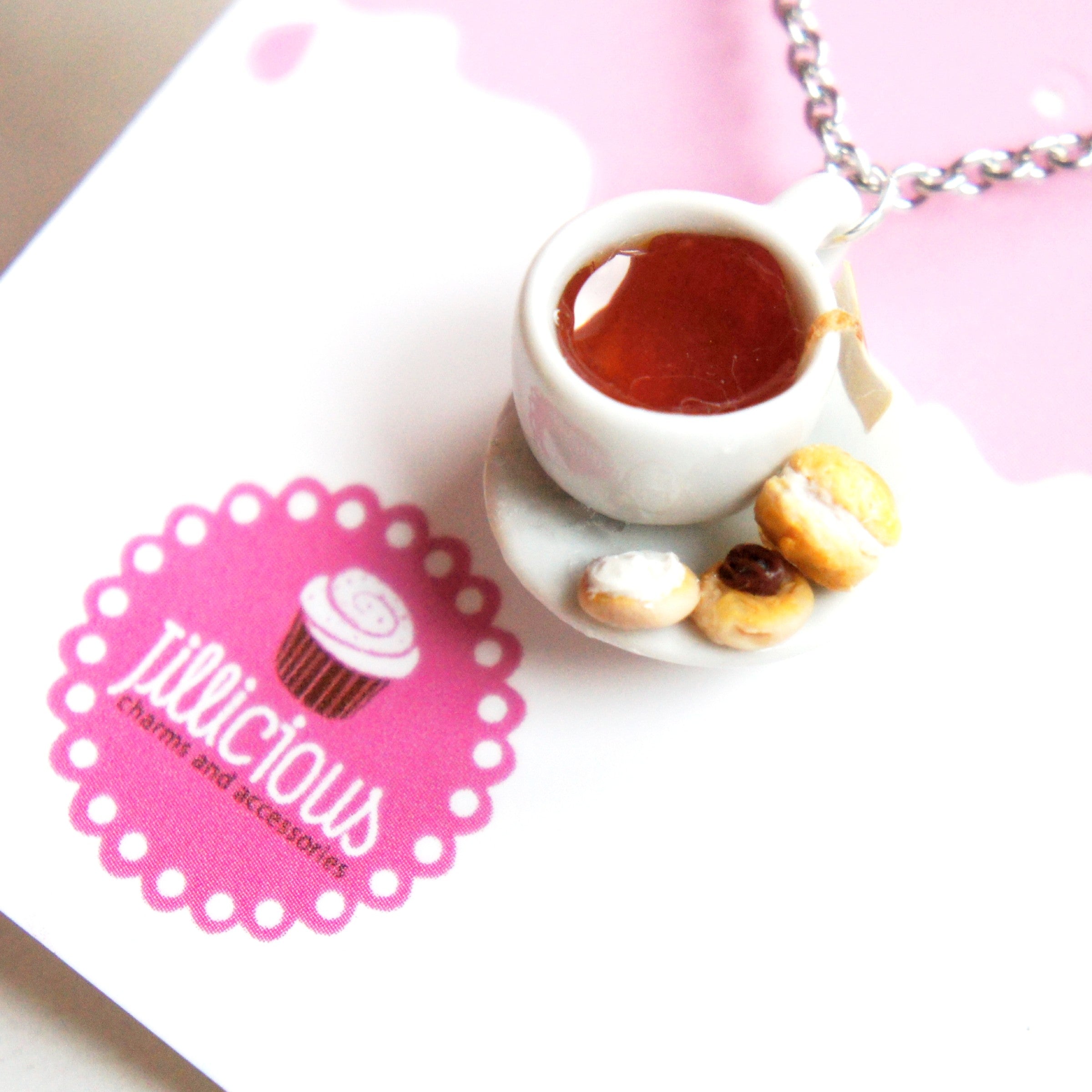 Tea and Autumn Cookies Necklace