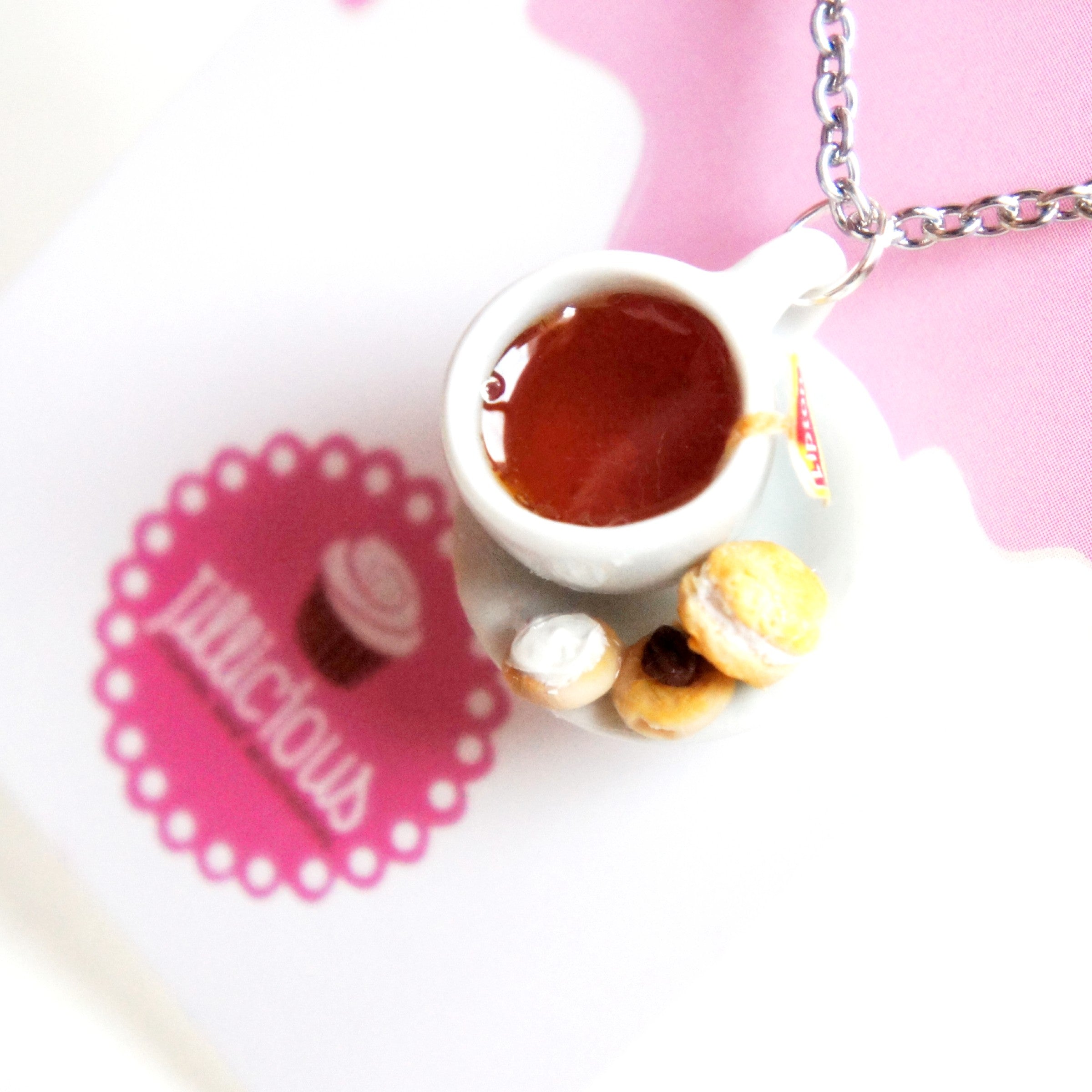 Tea and Autumn Cookies Necklace