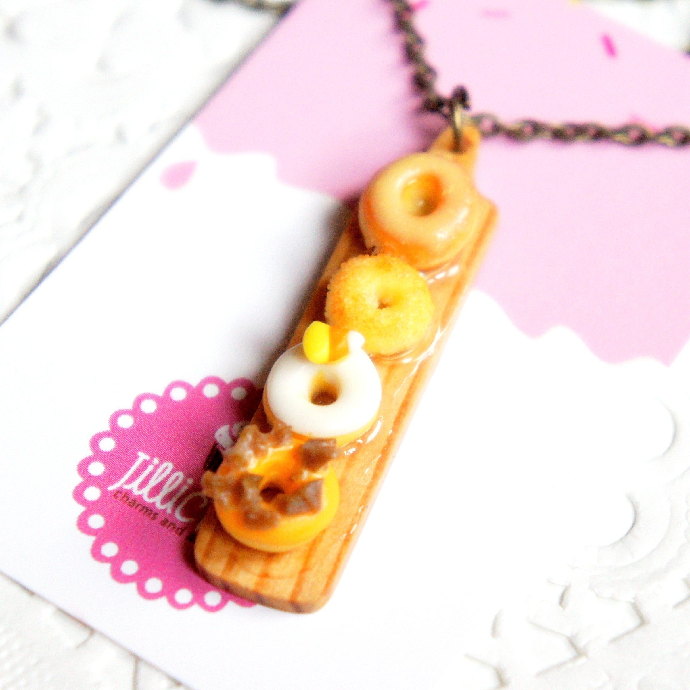 Fall Inspired Donuts Necklace