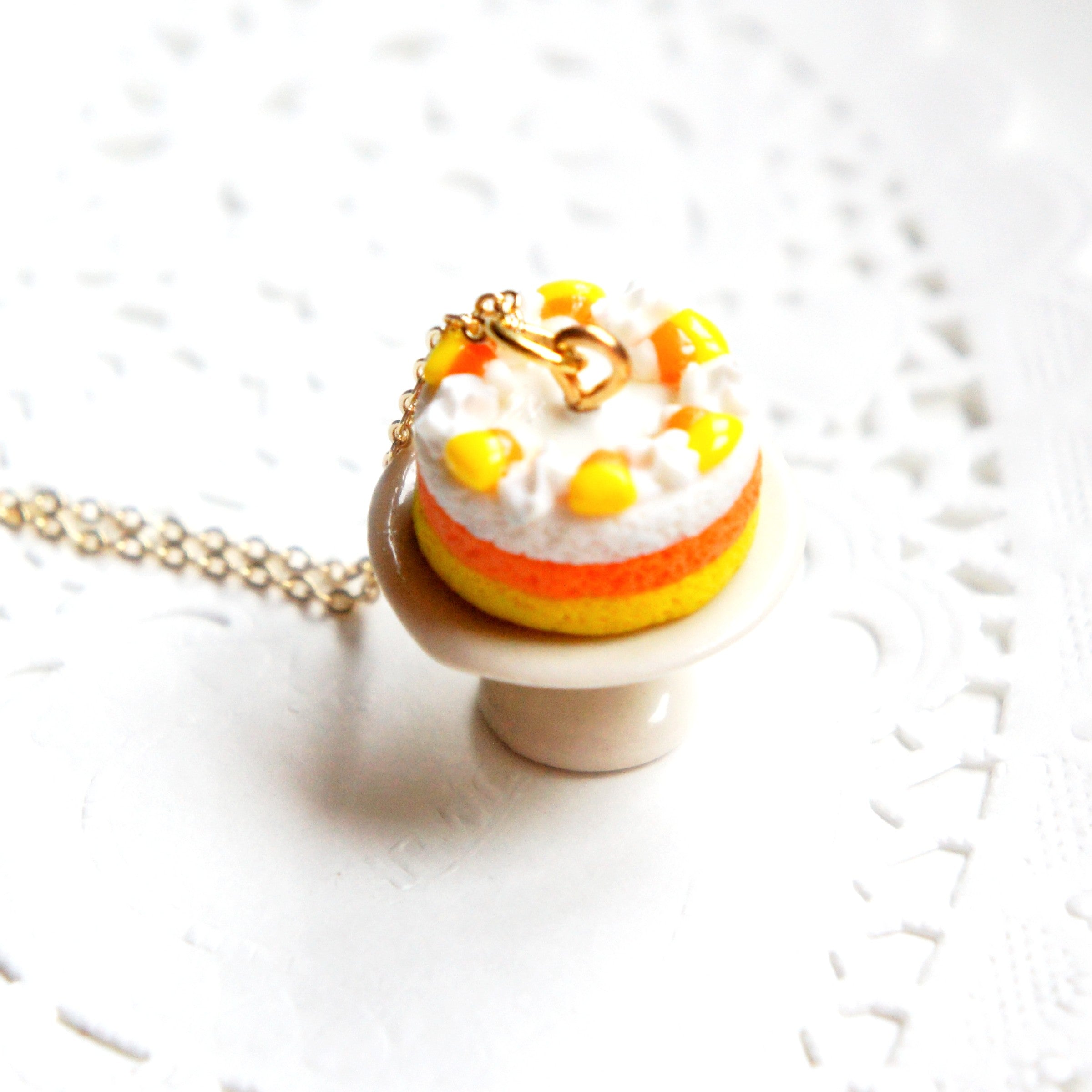 Candycorn Cake Necklace
