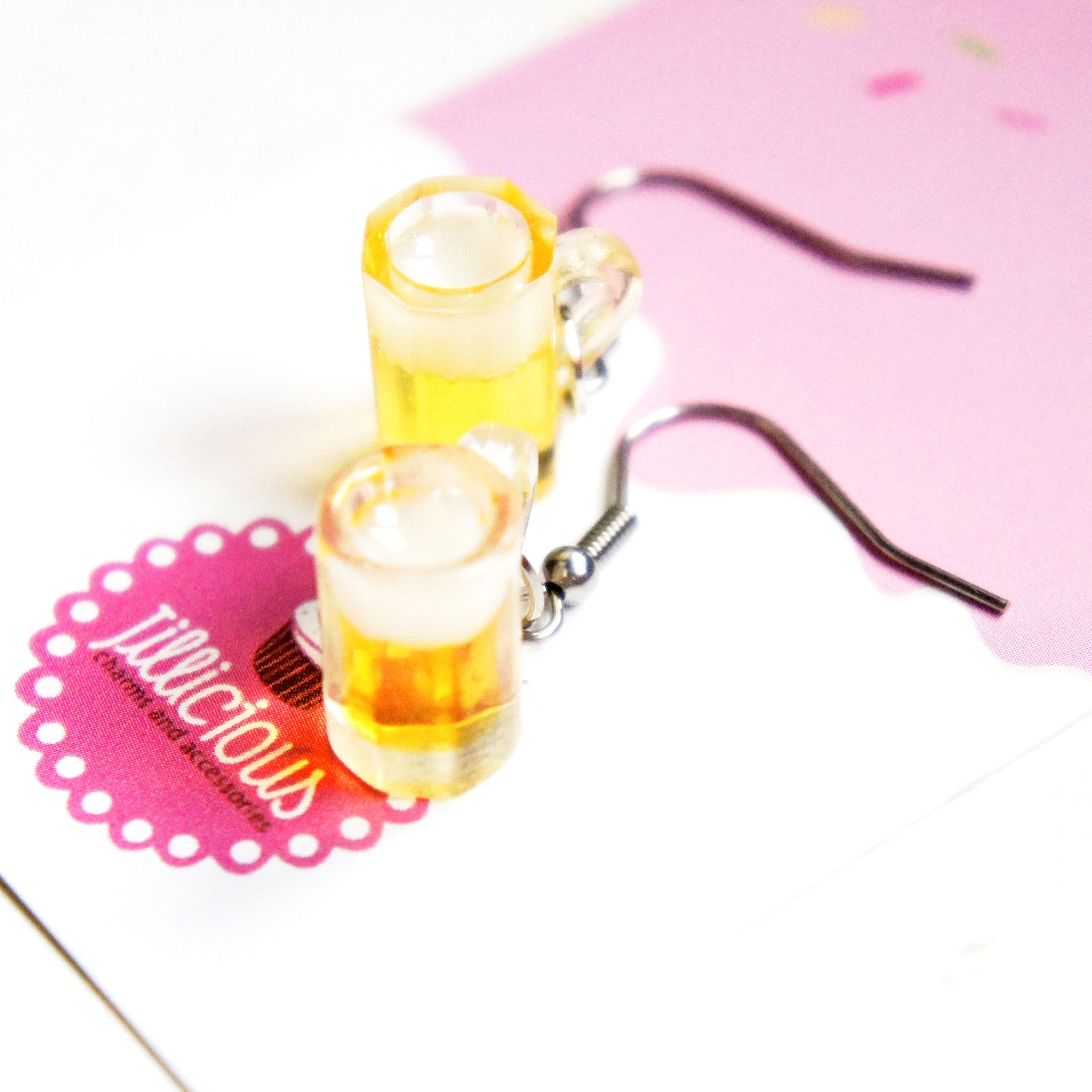 Beer Mug Dangle Earrings