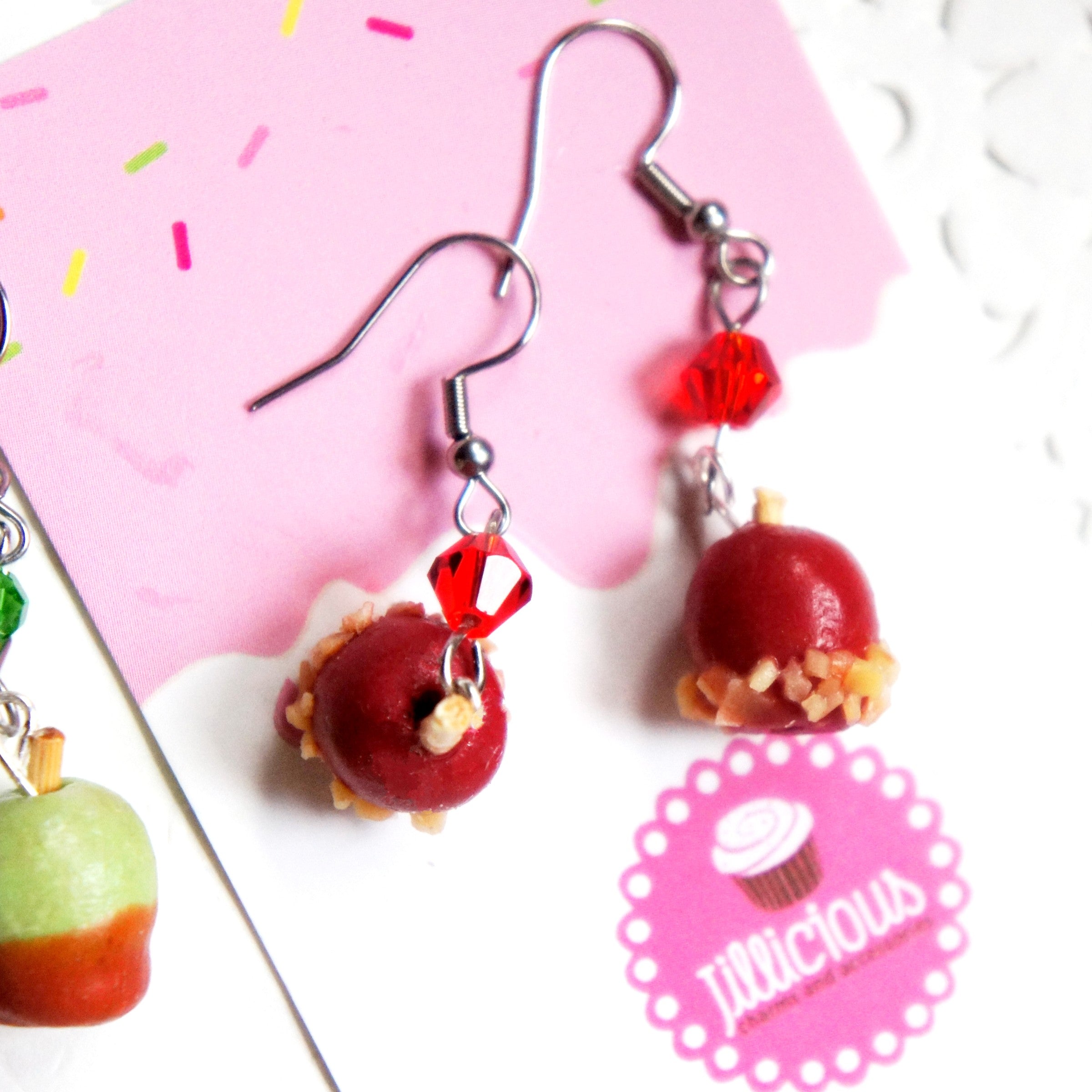 Candy Apple Dangle Earrings