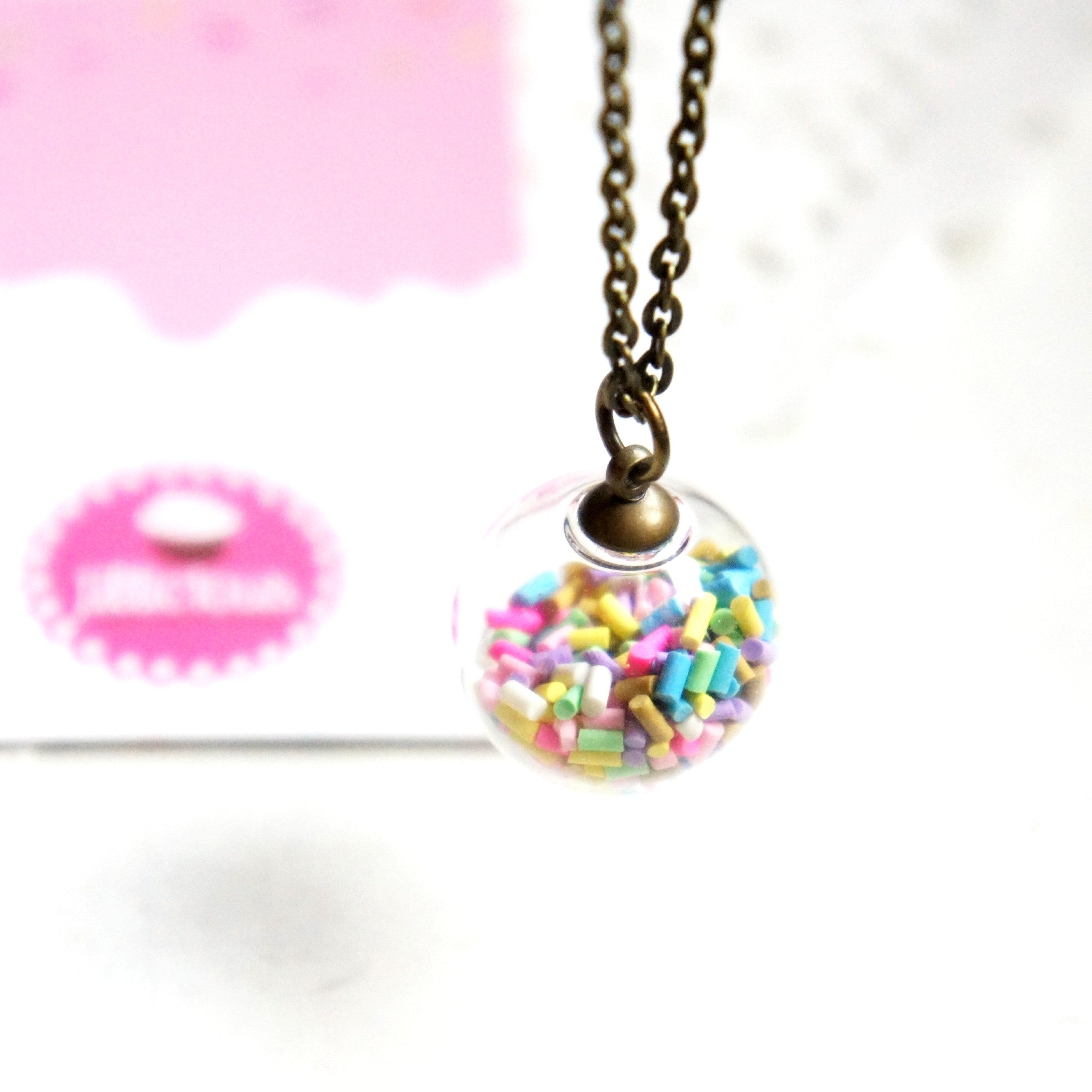 Candy Sprinkles Globe Necklace