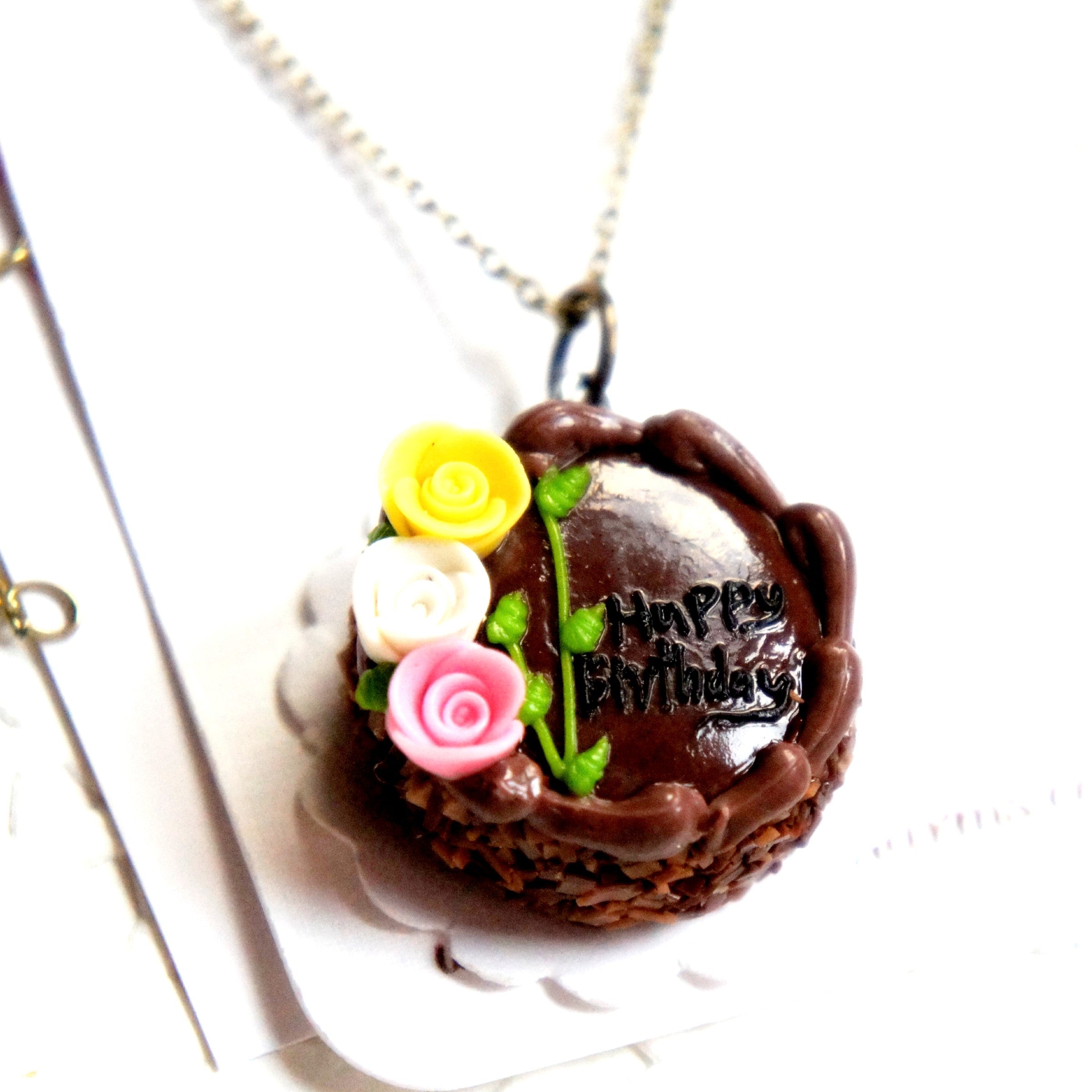 Chocolate Birthday Cake Necklace