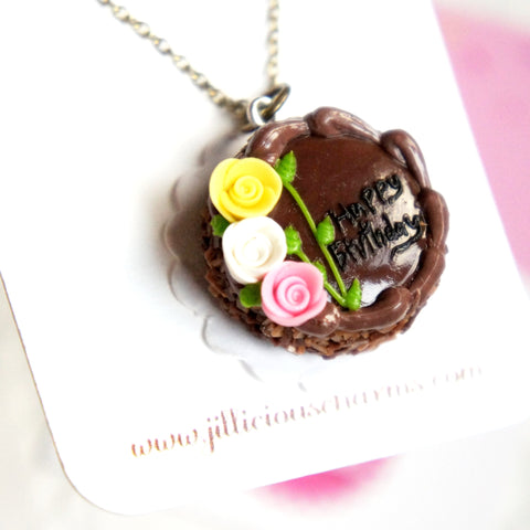 Chocolate Birthday Cake Necklace