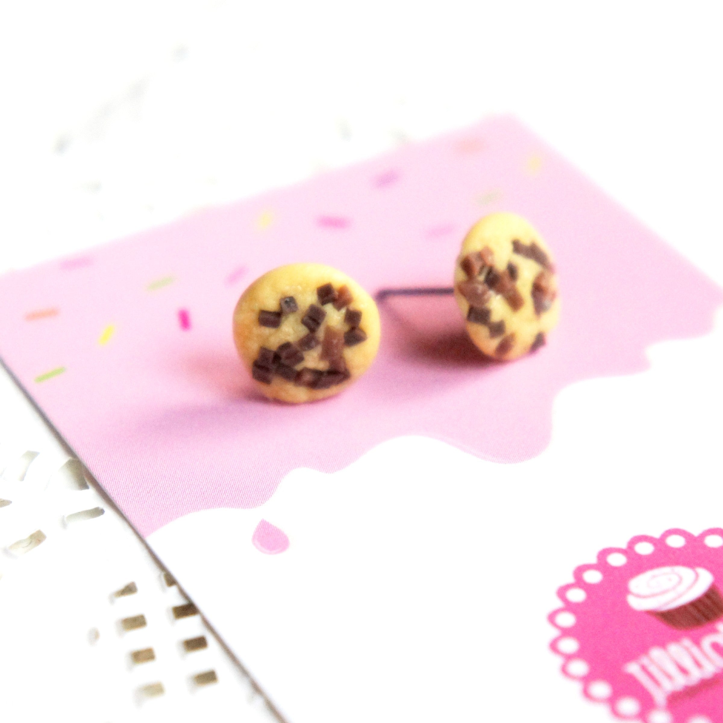 Chocolate Chip Cookie Stud Earrings