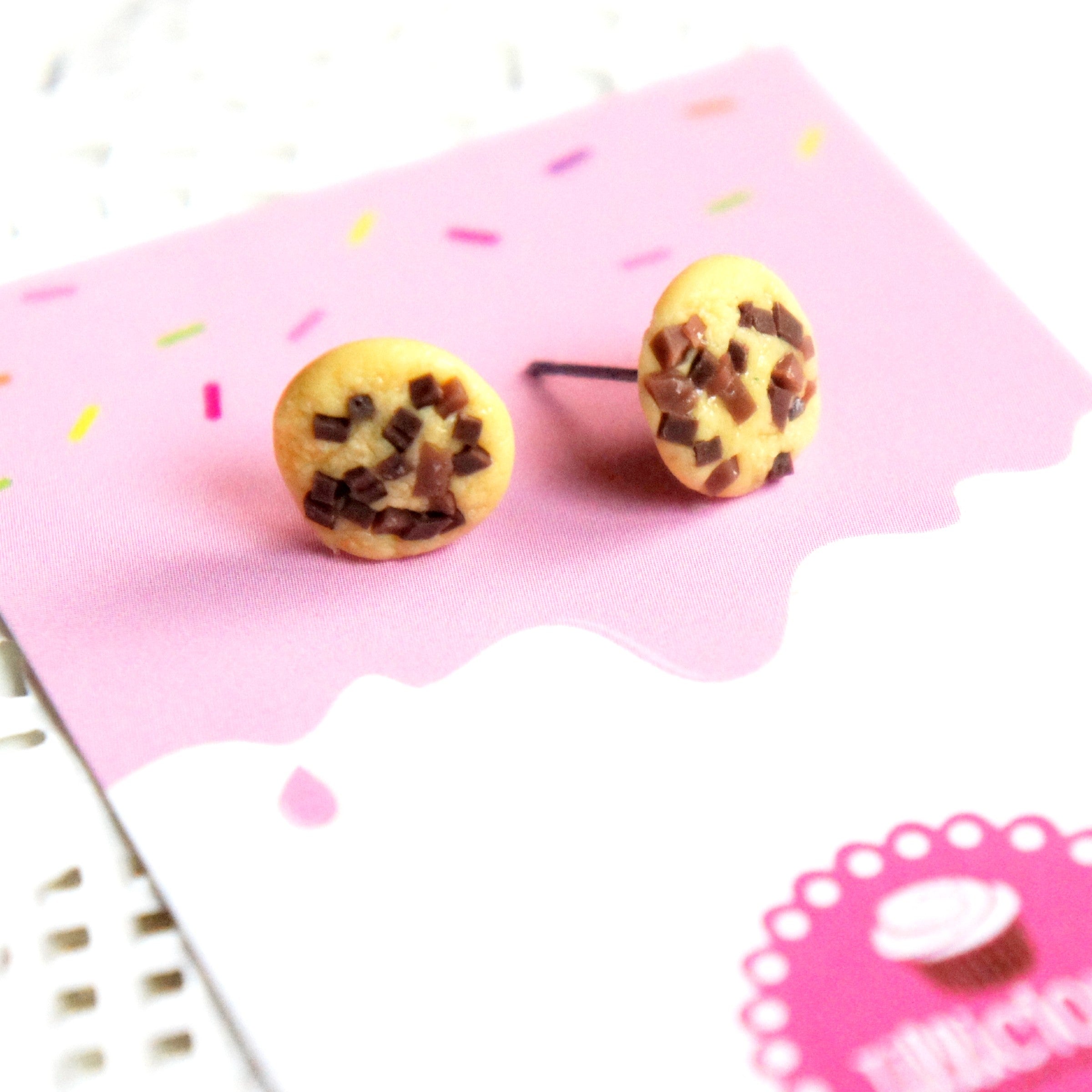 Chocolate Chip Cookie Stud Earrings