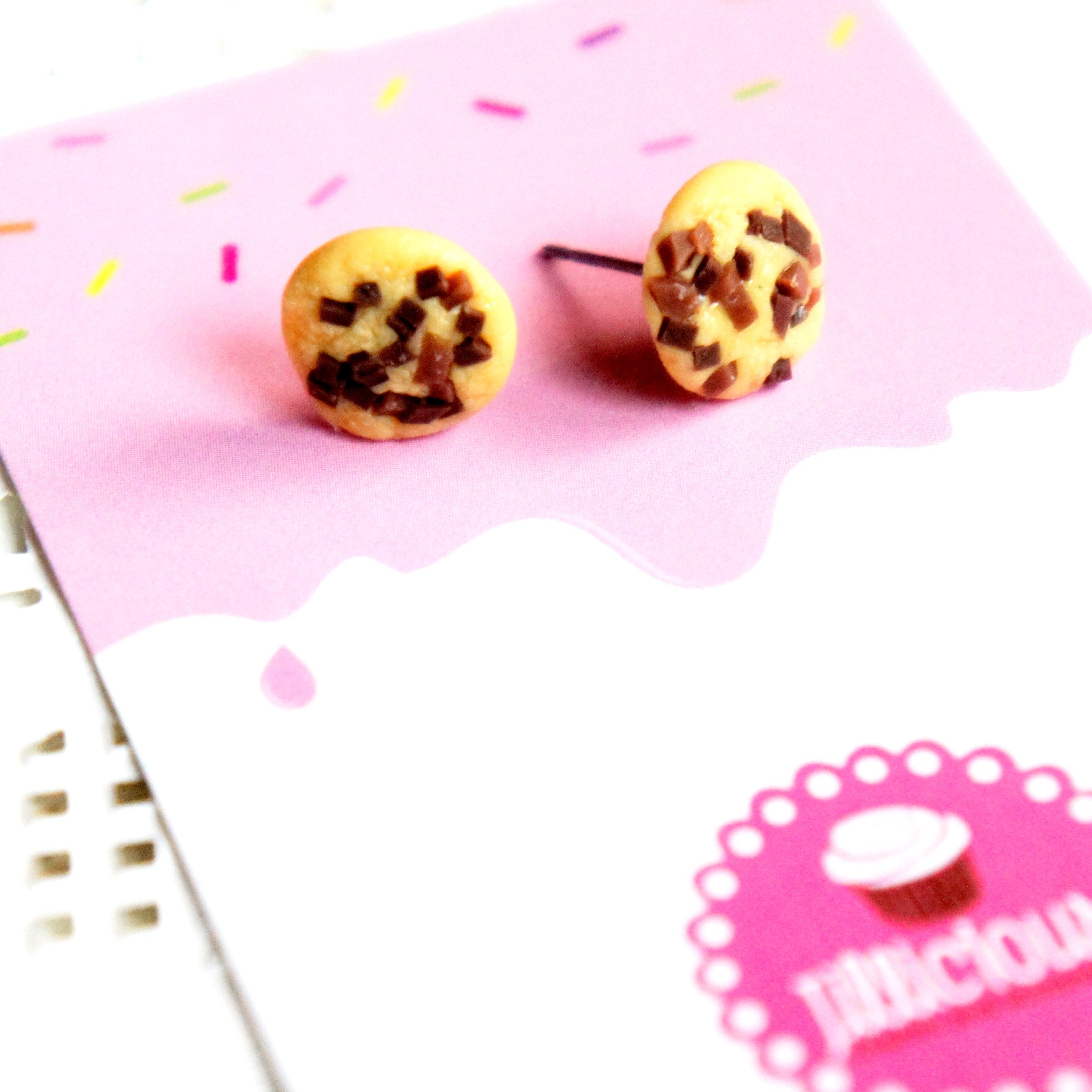 Chocolate Chip Cookie Stud Earrings