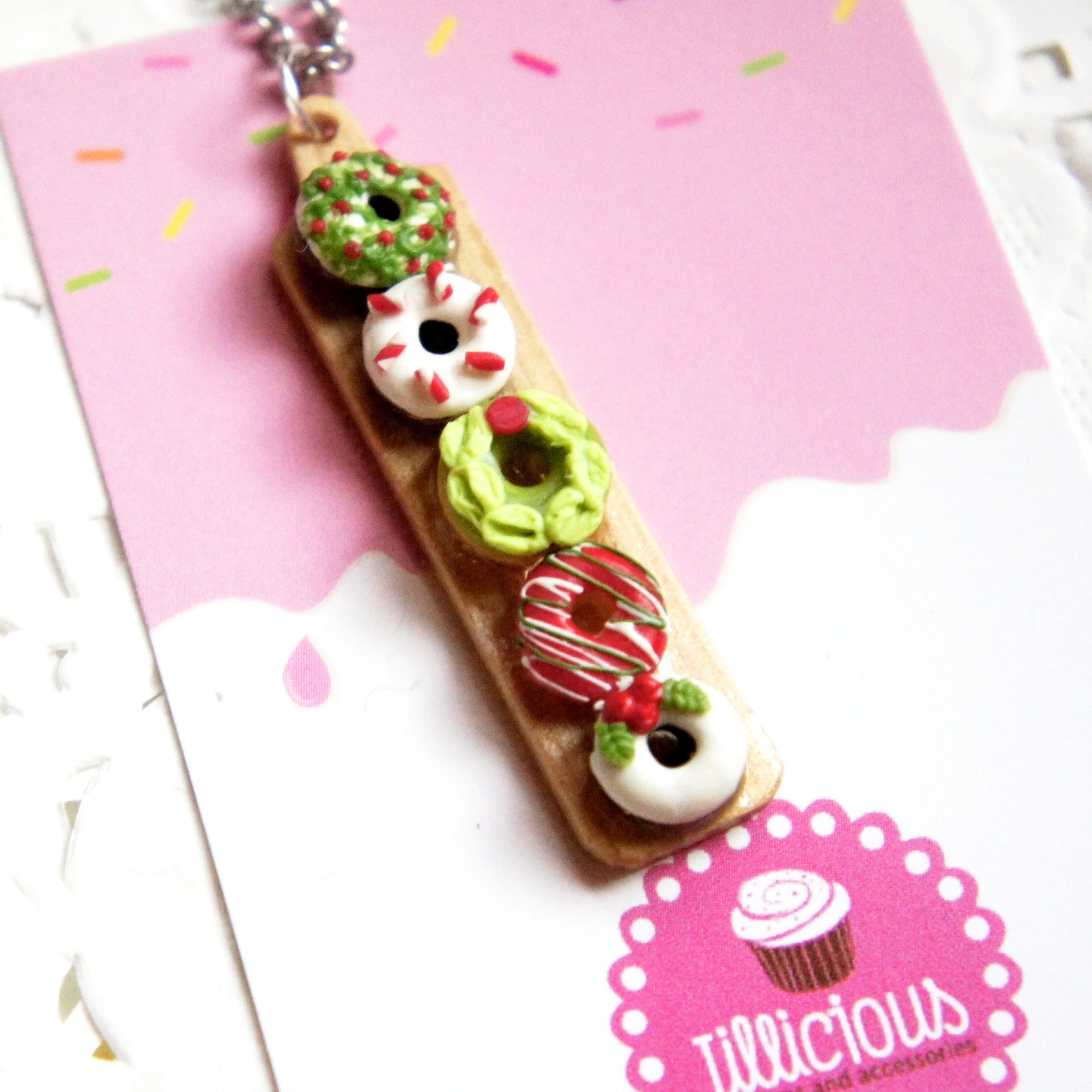 Christmas Inspired Donuts Necklace