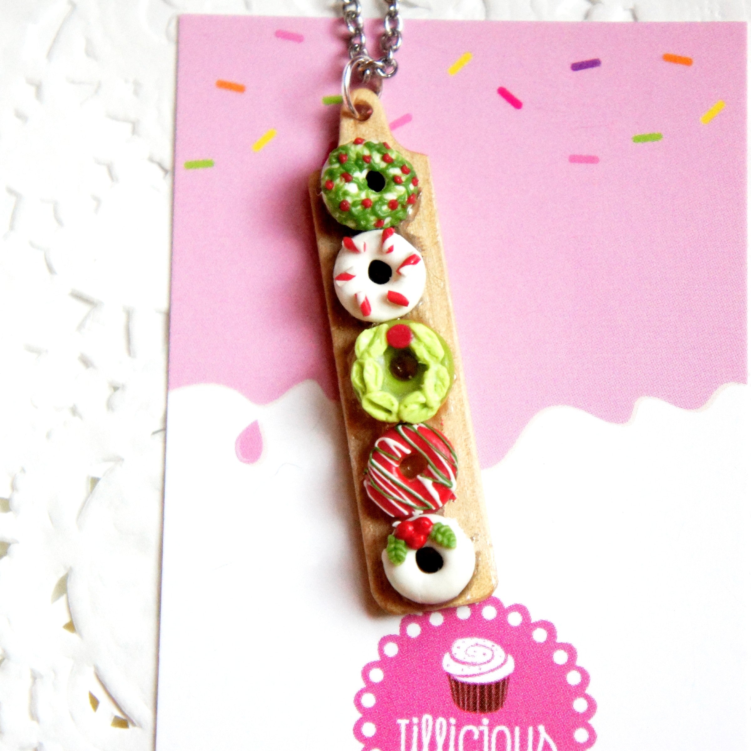 Christmas Inspired Donuts Necklace