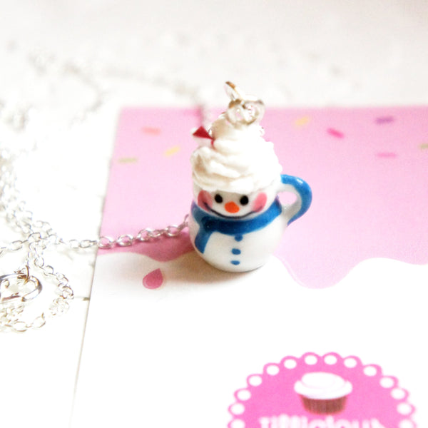 Hot Chocolate Snowman Mug Necklace