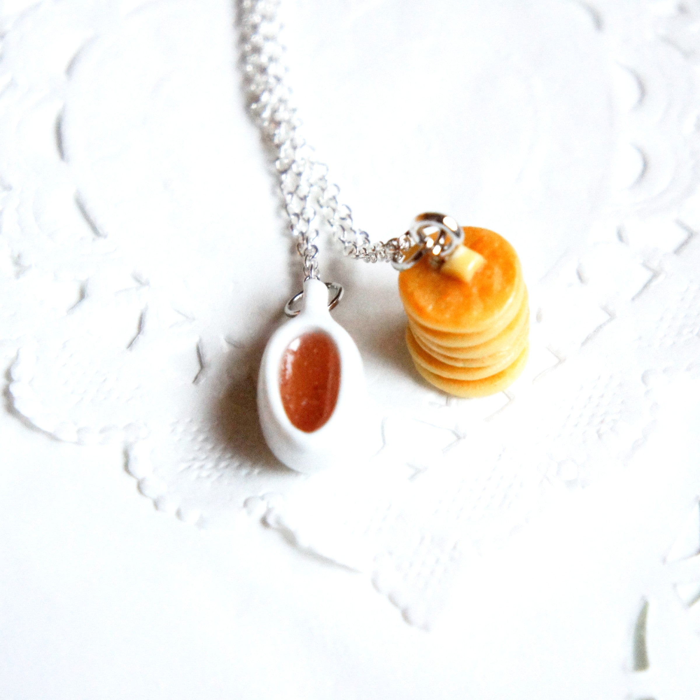 Pancakes and Maple Syrup Necklace Set