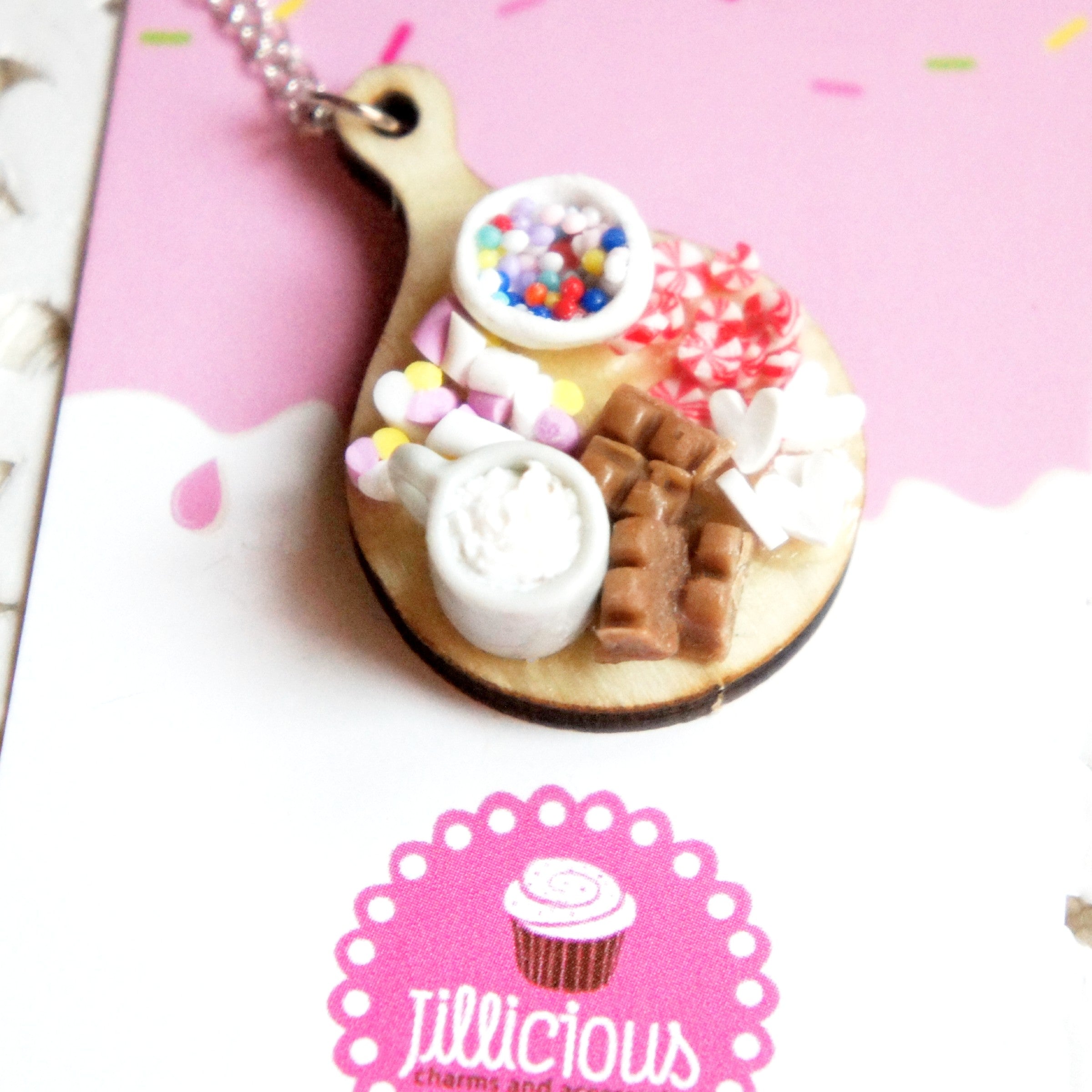 Holiday Hot Cocoa Charcuterie Board Necklace