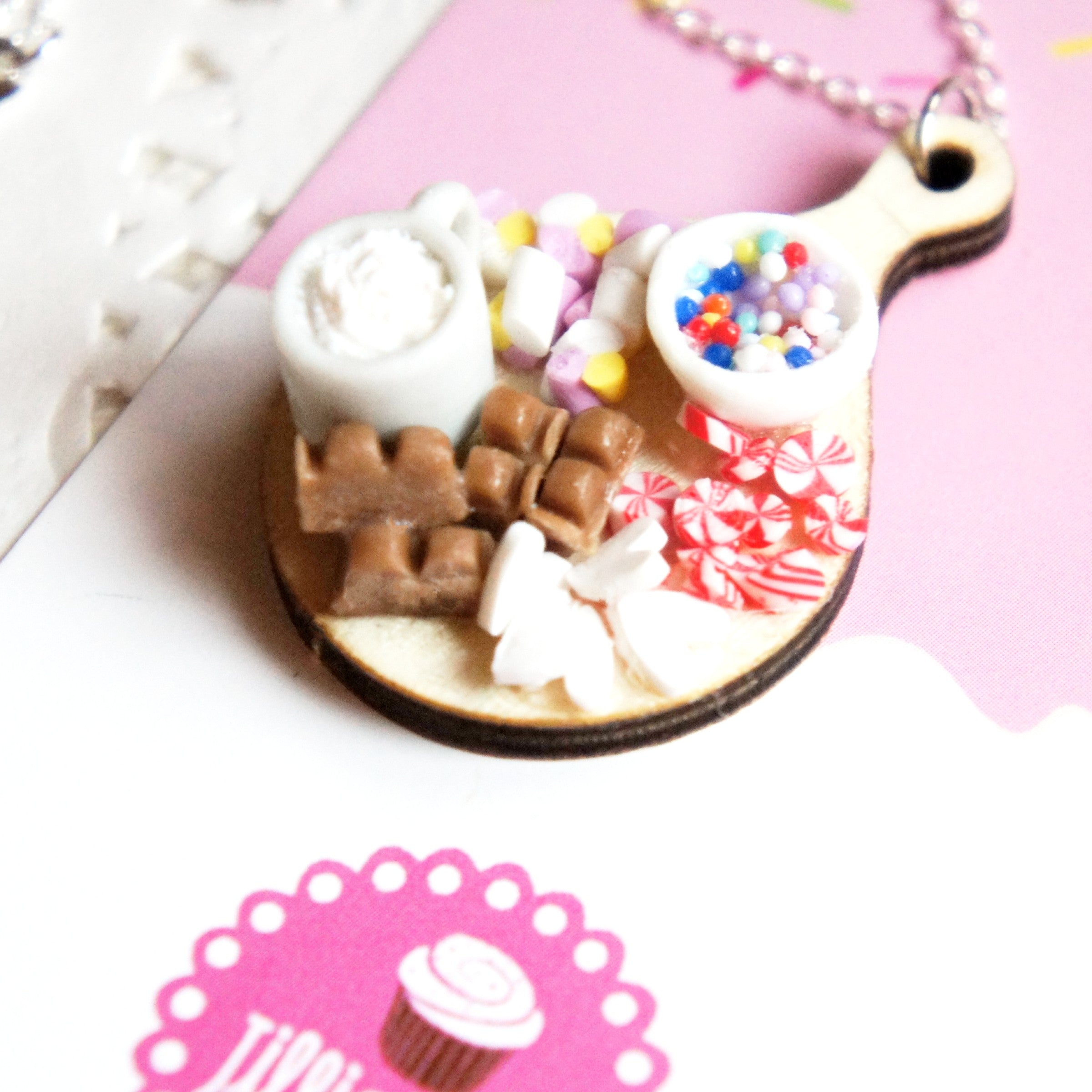 Holiday Hot Cocoa Charcuterie Board Necklace
