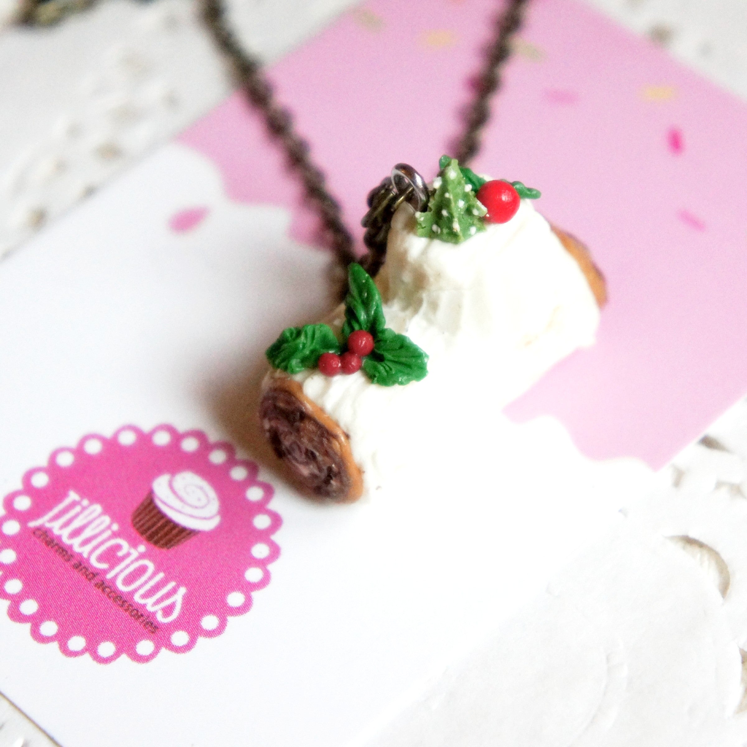 Christmas Yule Log Necklace