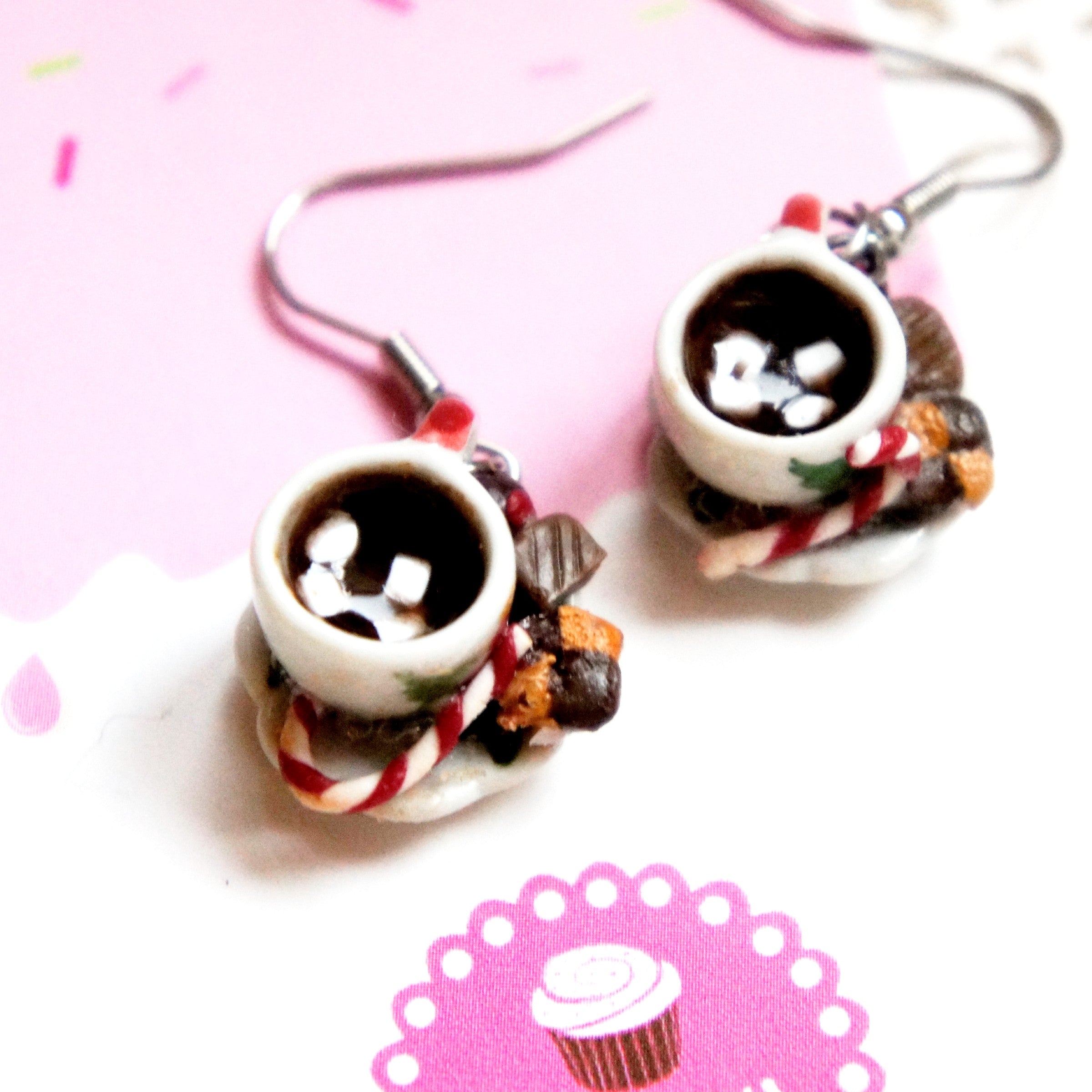 Holiday Hot Cocoa Set Dangle Earrings