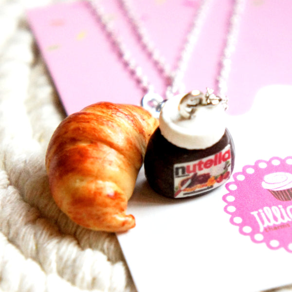 Nutella and Croissant Friendship Necklace Set